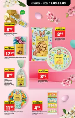 Pogląd oferty "Mini czekoladki mleczne Magnetic, 4x15 g, Mini milk chocolates, 4x15 g" - ważna od 19.03.2026 | Strona: 57 | Produkty: Czekoladowe monety, Ciastka kruche, Jajka, Ciastka