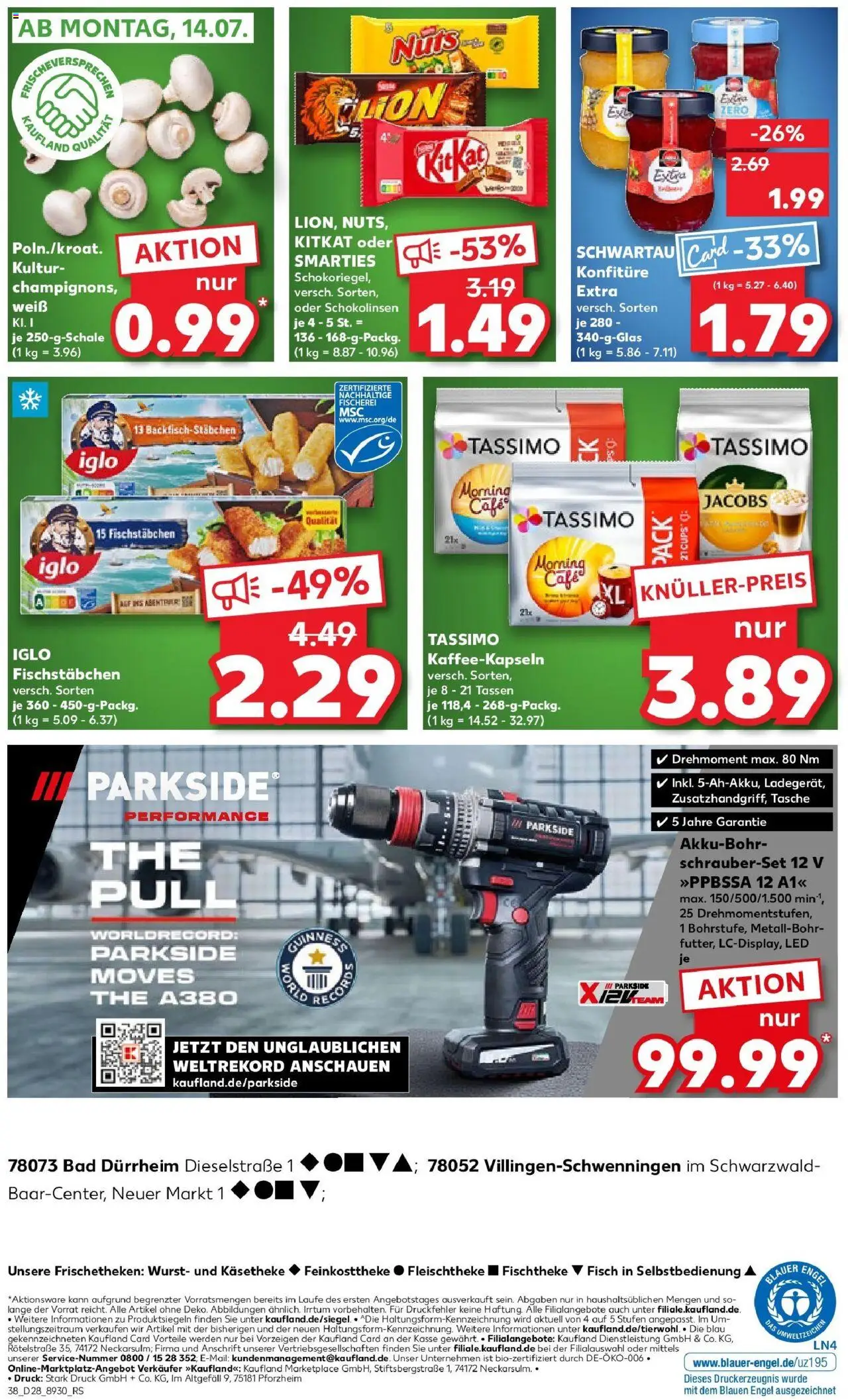 Kaufland prospekt Bad Dürrheim	 - gültig ab dem 09.07.2025 | Seite: 38 | Produkte: Tasche, Smarties, Wurst, Tassimo