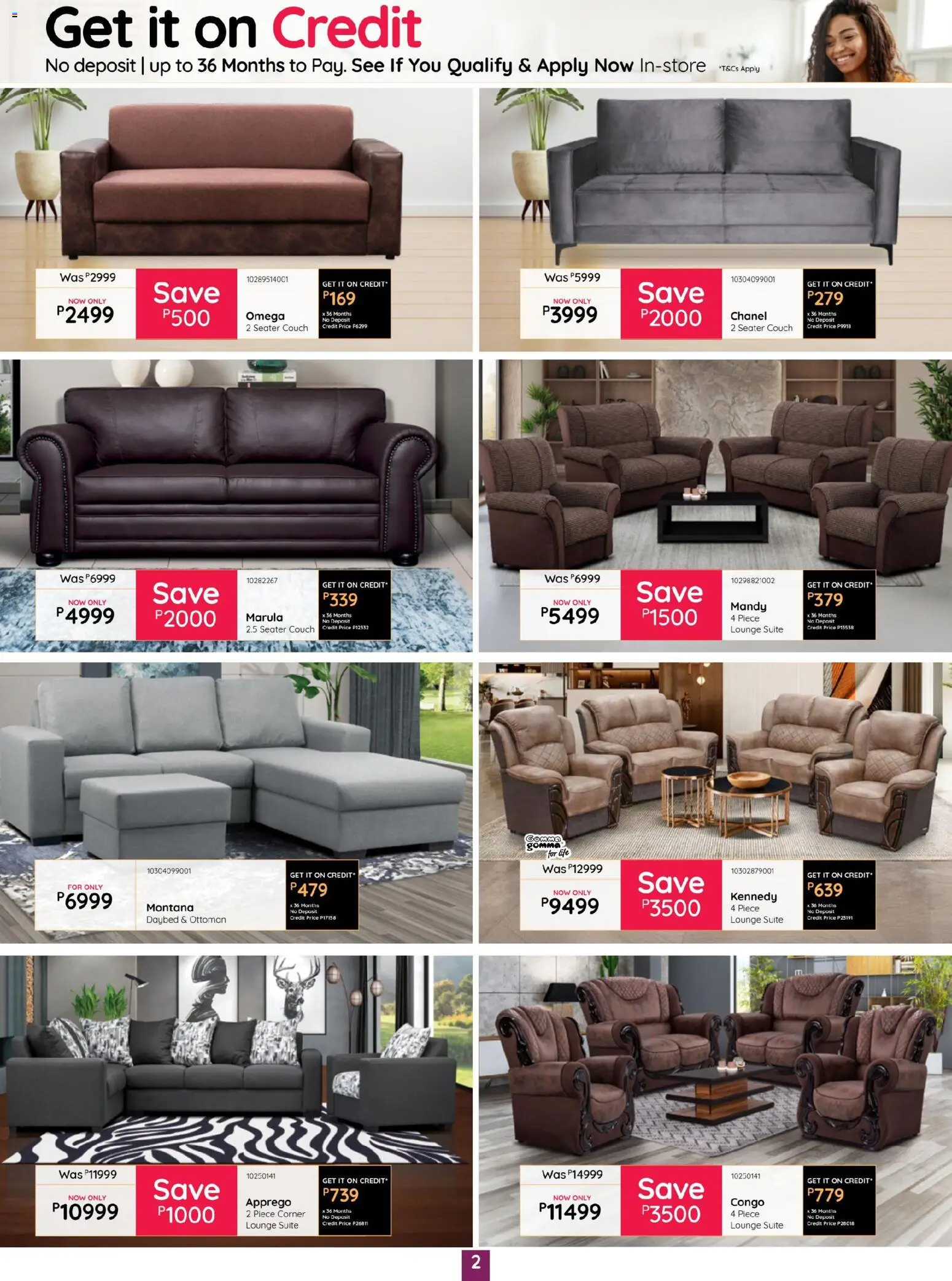 New Bradlows catalogue – valid from 19.03.2026 | Page: 2 | Products: Seater, Couch, Lounge suite, Ottoman