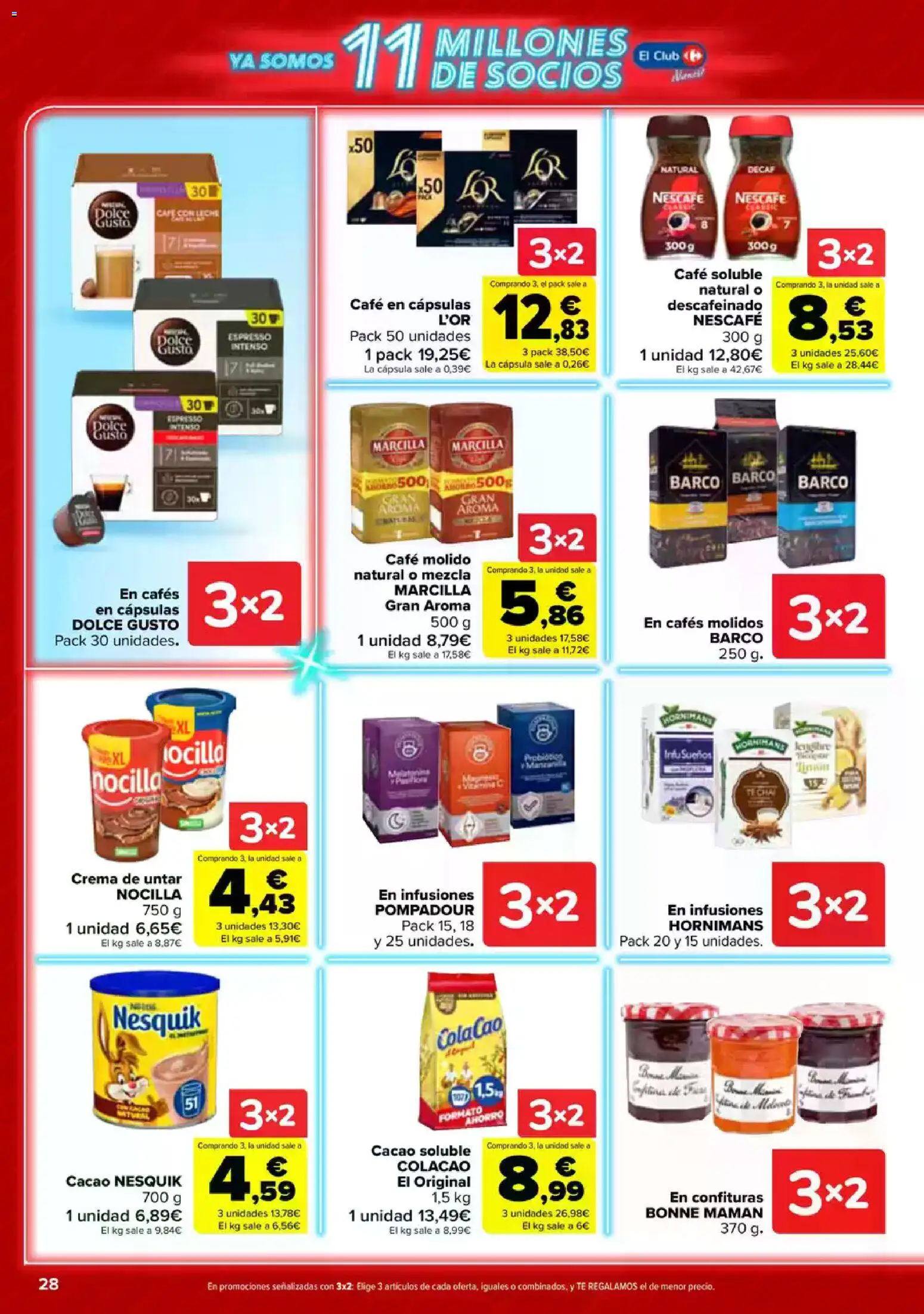 Carrefour folleto │ válido desde el 23.04.2026 | Página: 28 | Productos: Café molido, Crema, Cacao soluble, Φρυγανιές σικάλεως
