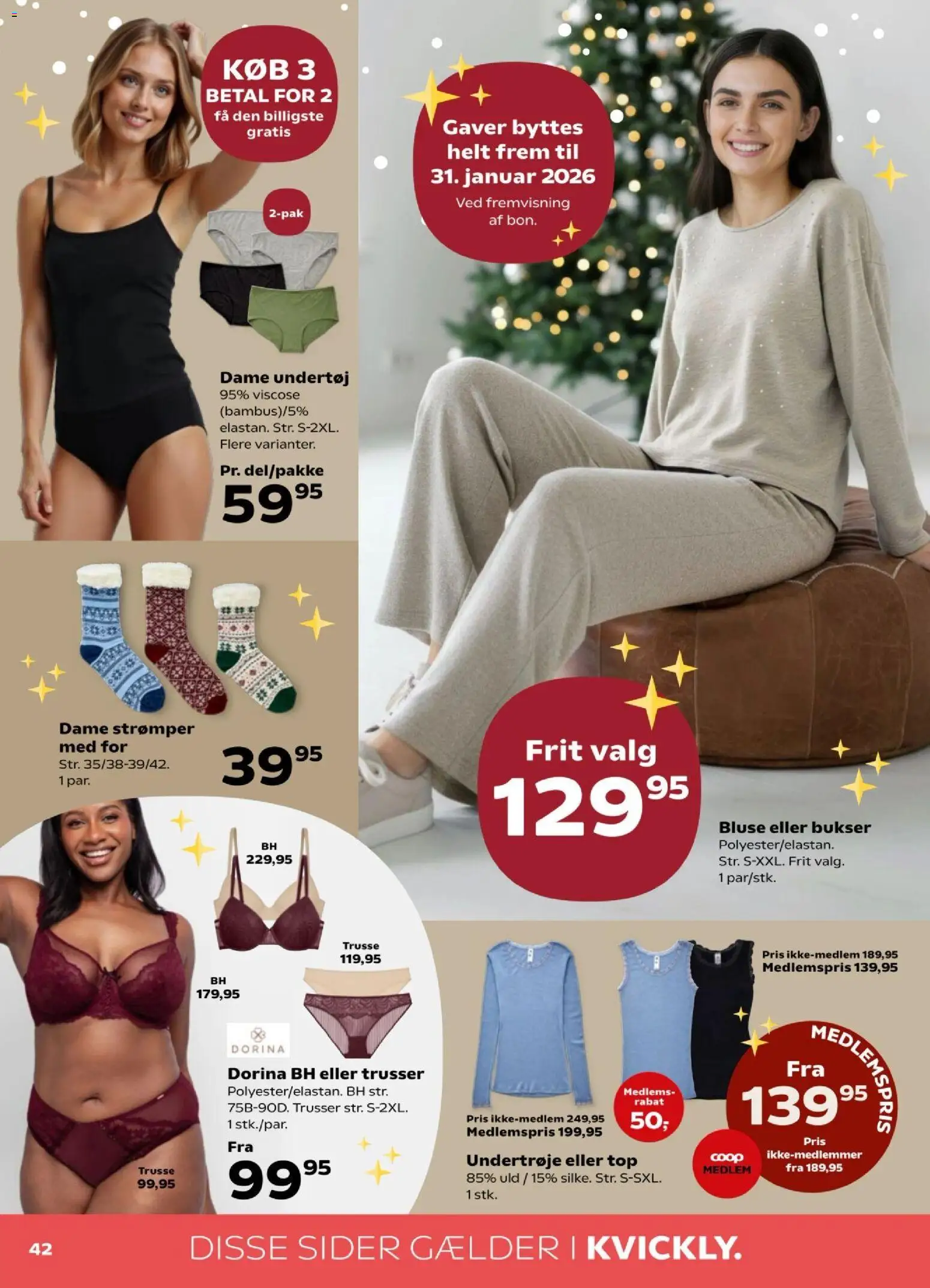 Kvickly tilbudsavis – gyldig fra 05.12.2025 | Side: 46 | Produkter: Bukser, Undertøj, Trusser, Strømper