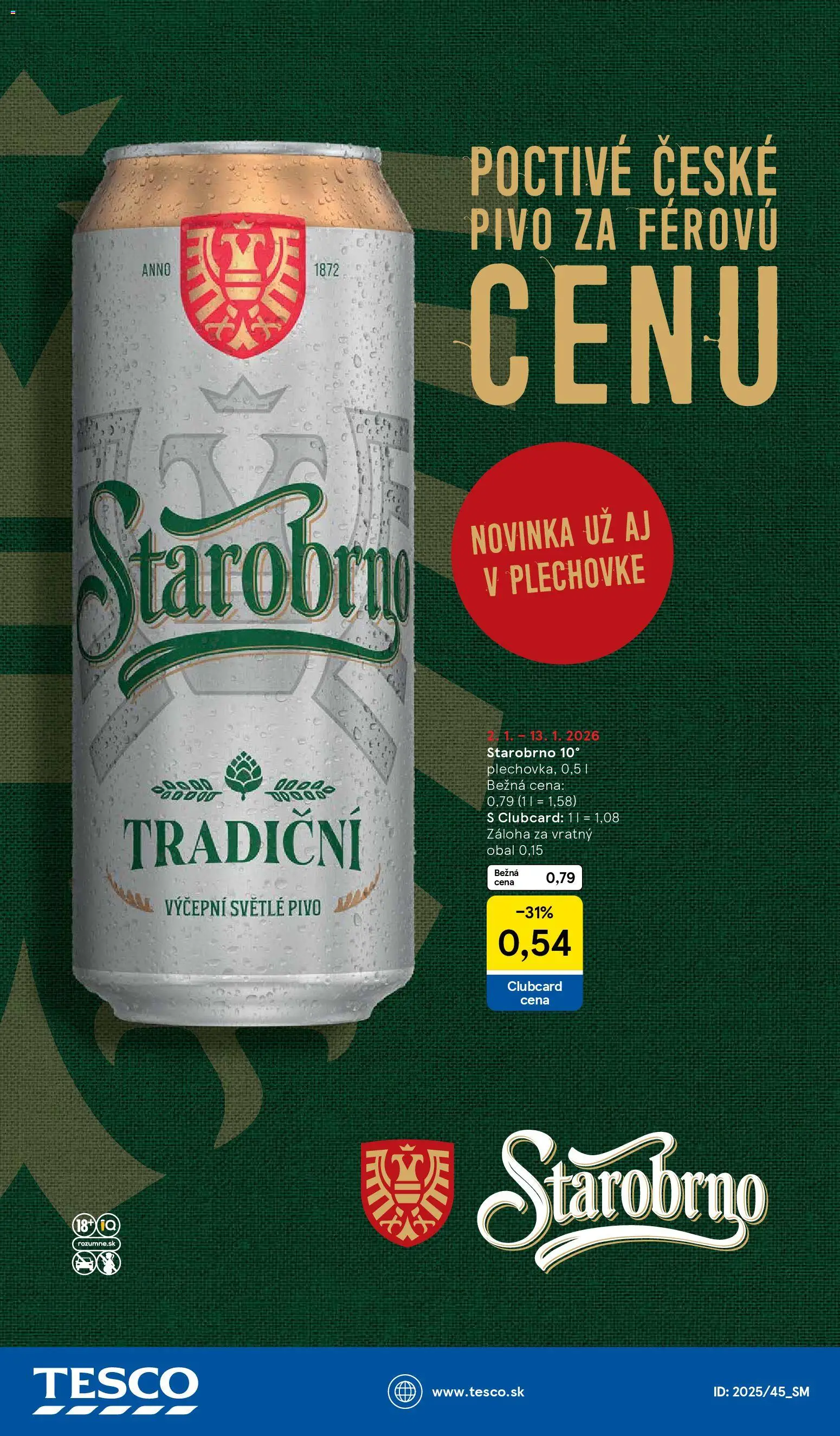 Nové Tesco akcie – leták je platný od 02.01.2026 | Strana: 21 | Produkty: Pivo