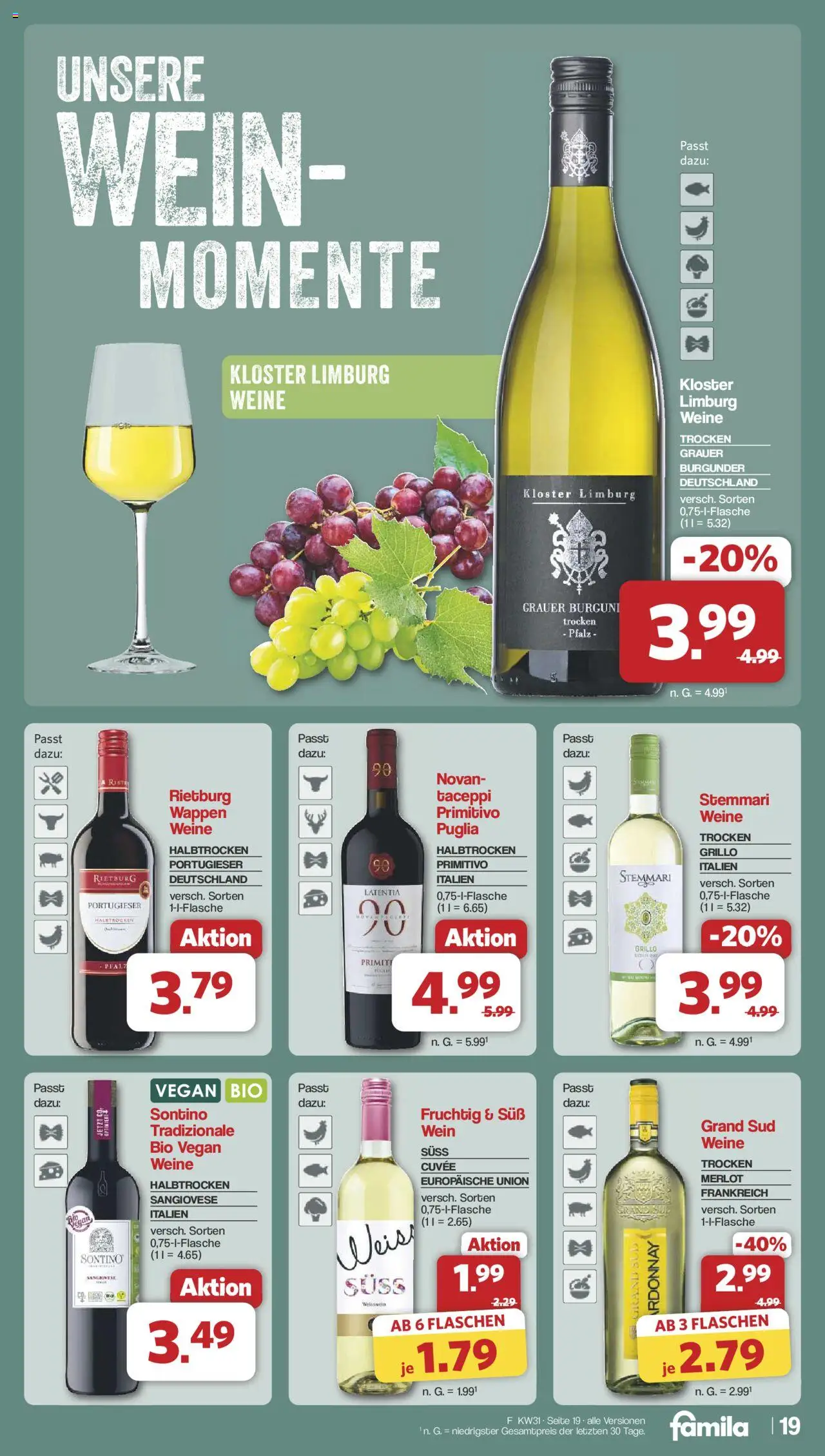 Famila Nordwest Prospekt 	 - gültig ab dem 28.07.2025 | Seite: 21 | Produkte: Merlot, Grand sud, Wein
