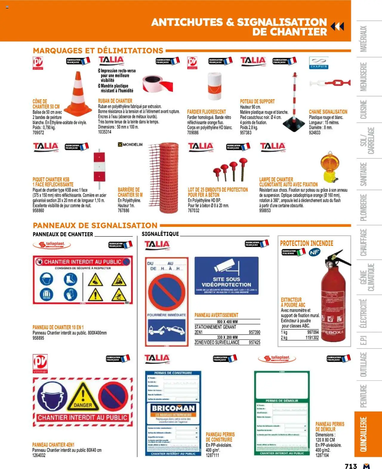  | Page: 713 | Produits: Orange, Poids, Extincteur, Lampe