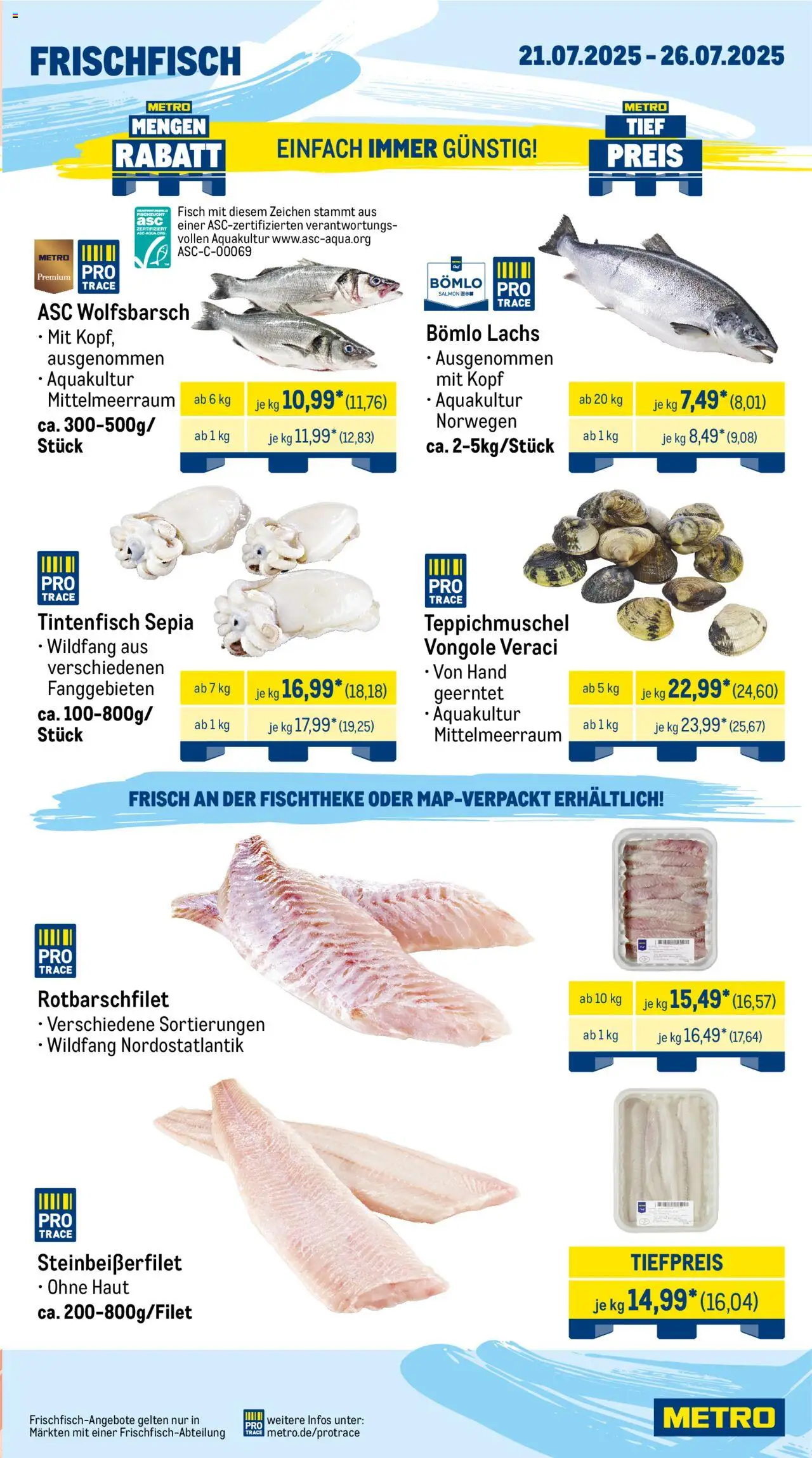 Metro Wochen-Angebote Gastro - gültig ab dem 21.07.2025 | Seite: 5 | Produkte: Tintenfisch, Fisch, Lachs