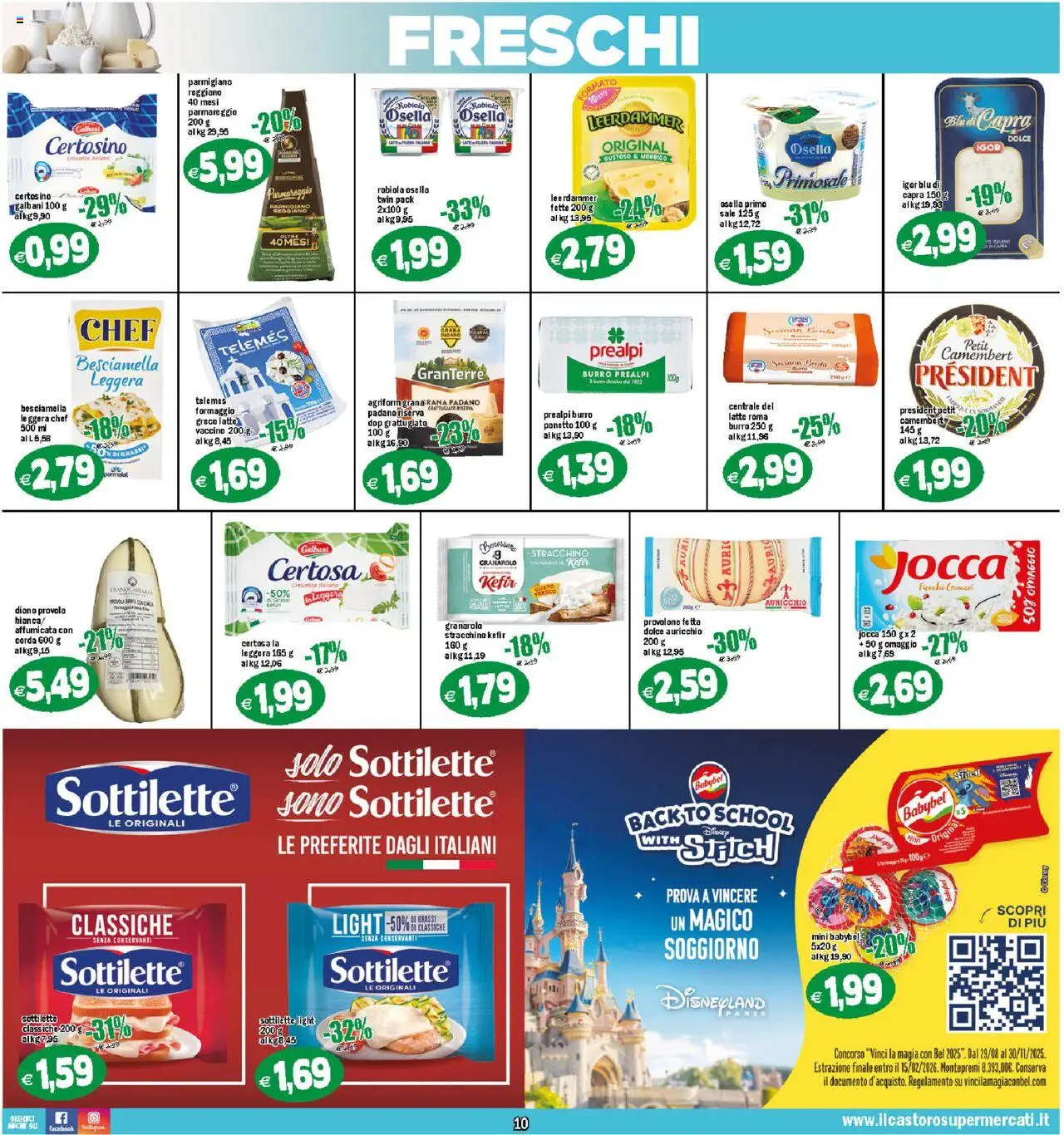 Volantino Il Castoro del 05.09.2025 | Pagina: 10 | Prodotti: Provolone, Sale, Burro, Stracchino