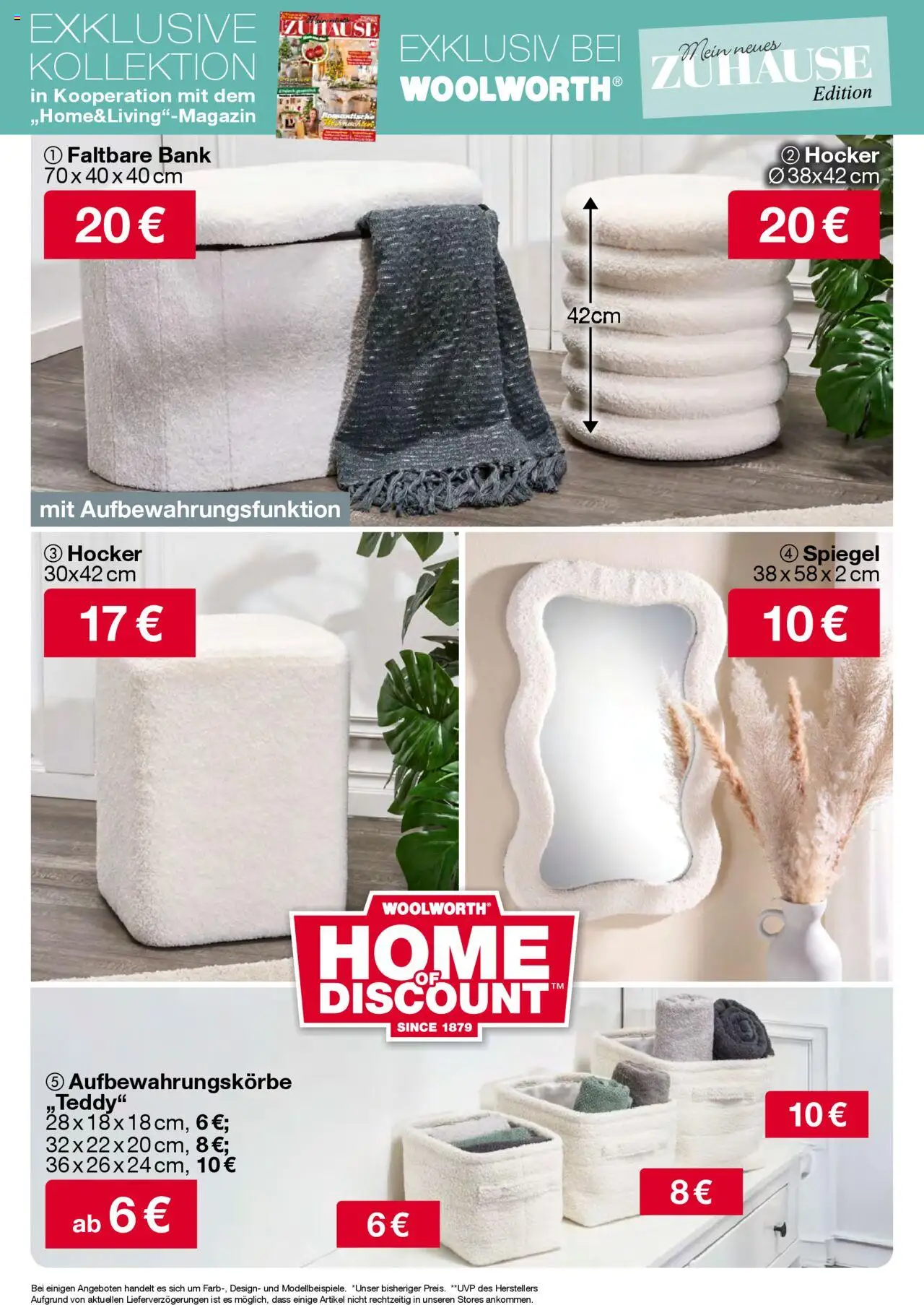 Woolworth Prospekt 	 – gültig ab 26.09.2025 | Seite: 44 | Produkte: Hocker, Spiegel