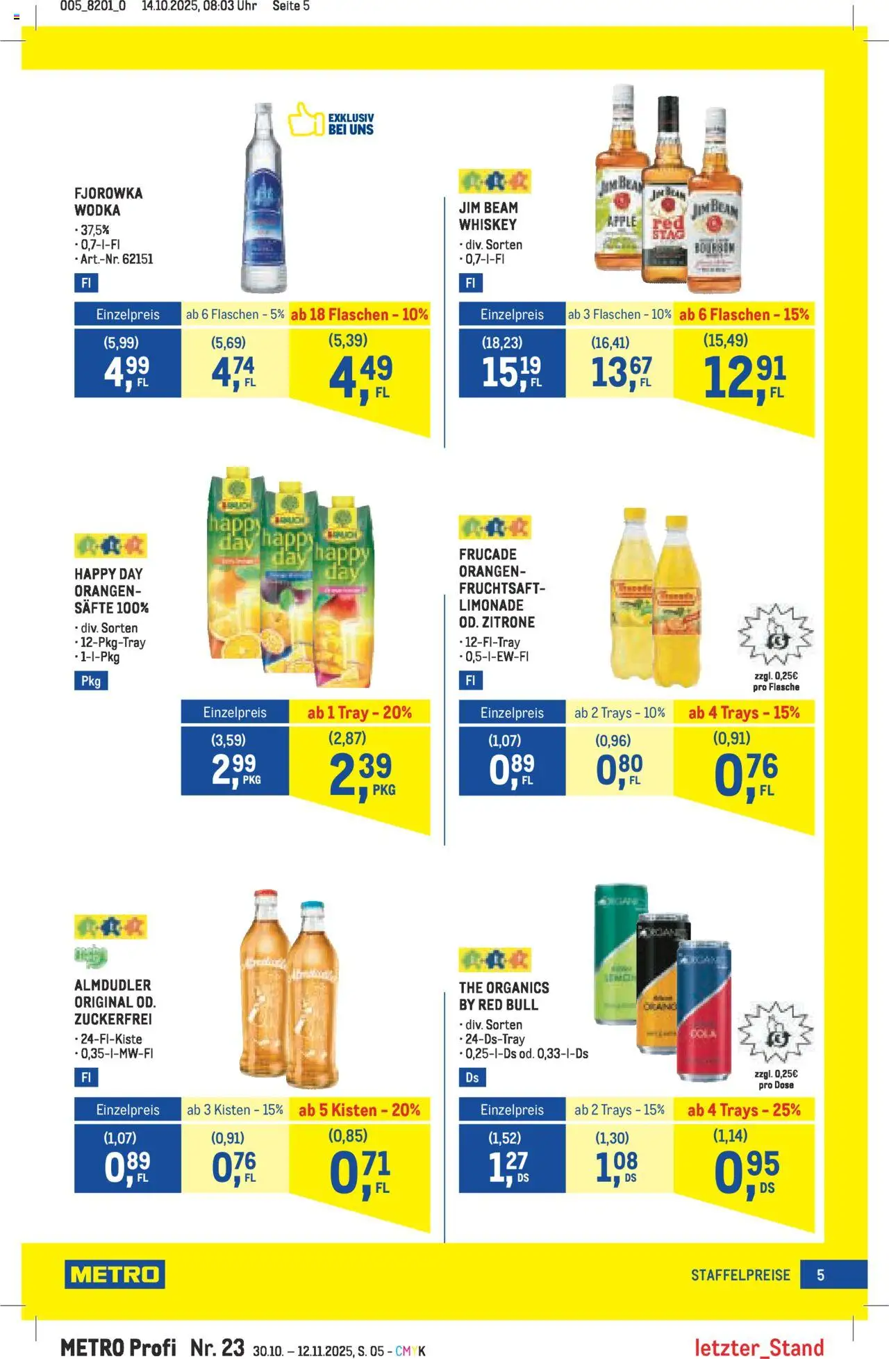Metro angebote Profi gültig ab 30.10.2025 | Seite: 5 | Produkte: Wodka, Zitrone, Uhr, Orangen