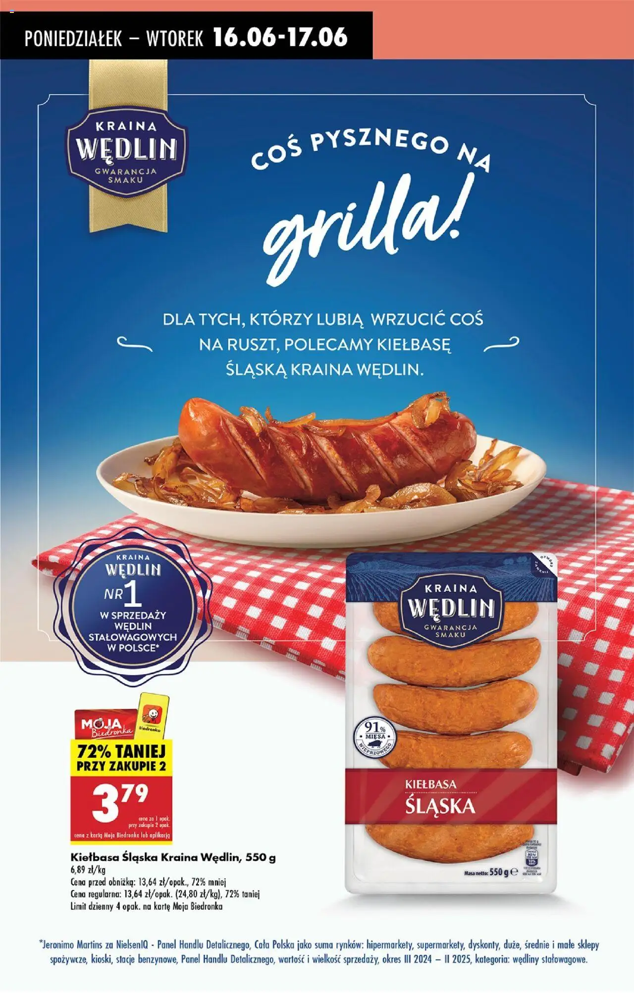 Biedronka gazetka od 16.06.2025 | Strona: 35 | Produkty: Kiełbasa, Karta, Kiełbasa śląska, Wędliny