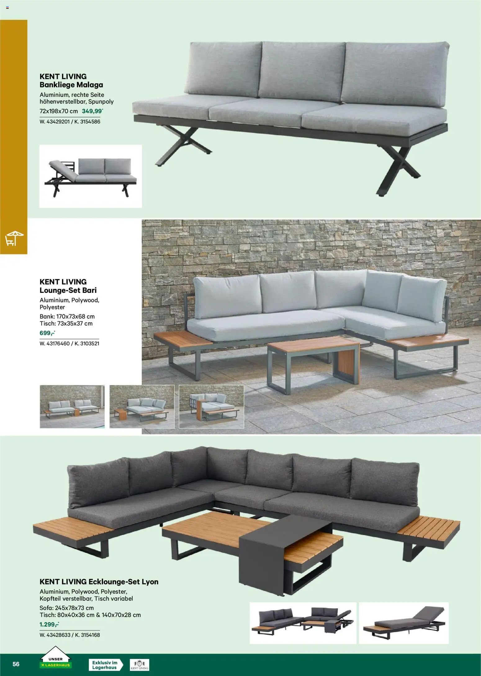 Lagerhaus  Garten und Freizeit Katalog 2026 gültig ab 22.02.2026 | Seite: 56 | Produkte: Sofa, Tisch