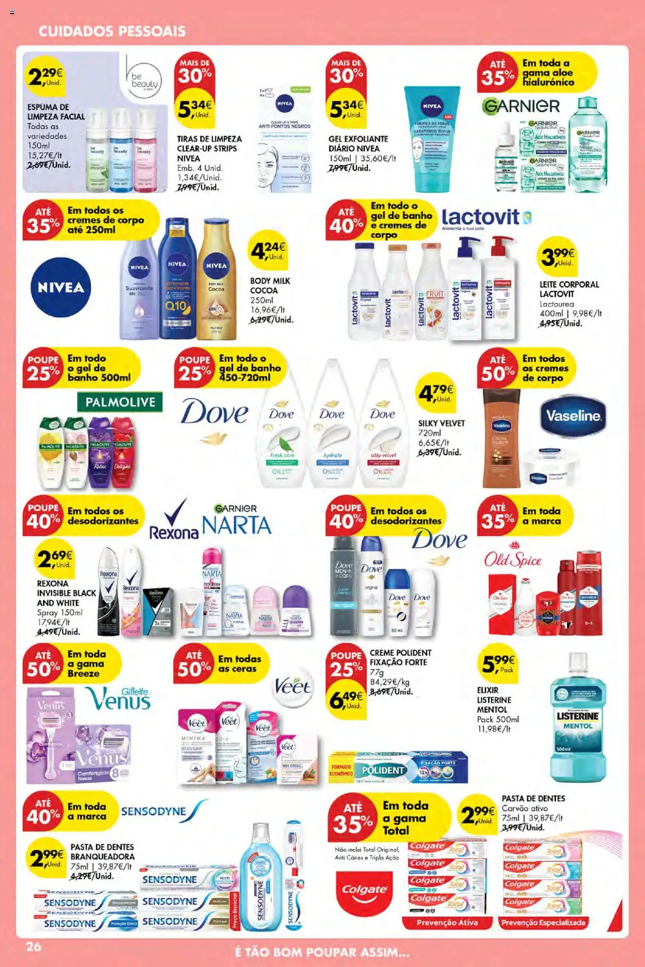 Pingo Doce Poupe Esta Semana Açores │ válido de 16.10.2025 | Página: 26 | Produtos: Gel de banho, Pasta de dentes, Banho, Creme