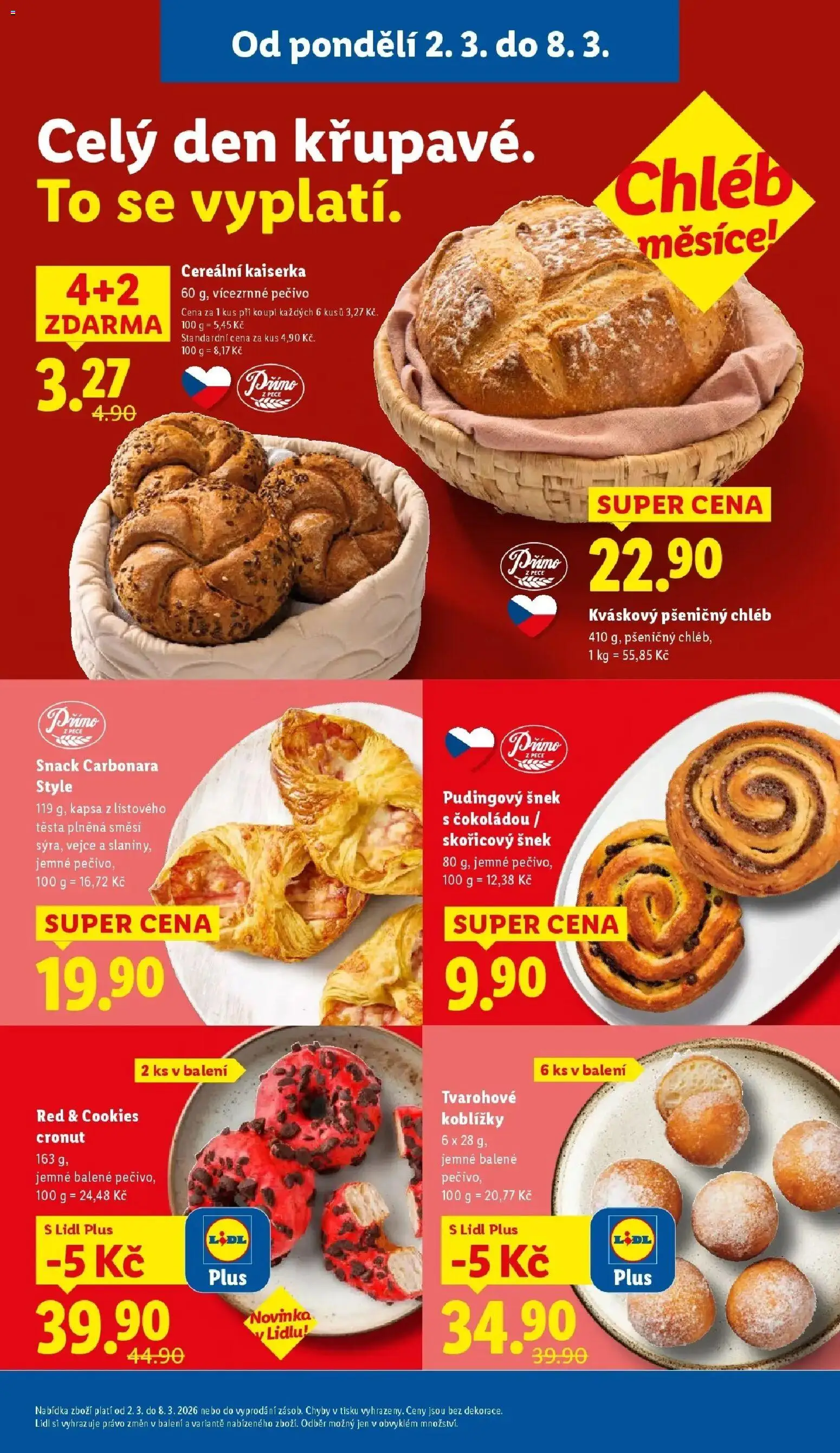 Lidl aktuální leták od 02.03.2026 | Strana: 11 | Produkty: Kaiserka, Cookies, Pečivo, Cronut