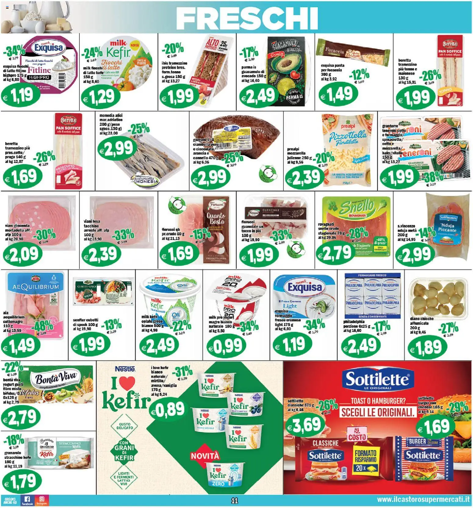 Volantino Il Castoro del 17.04.2026 | Pagina: 11 | Prodotti: Yogurt, Fiocchi, Mozzarella, Guanciale