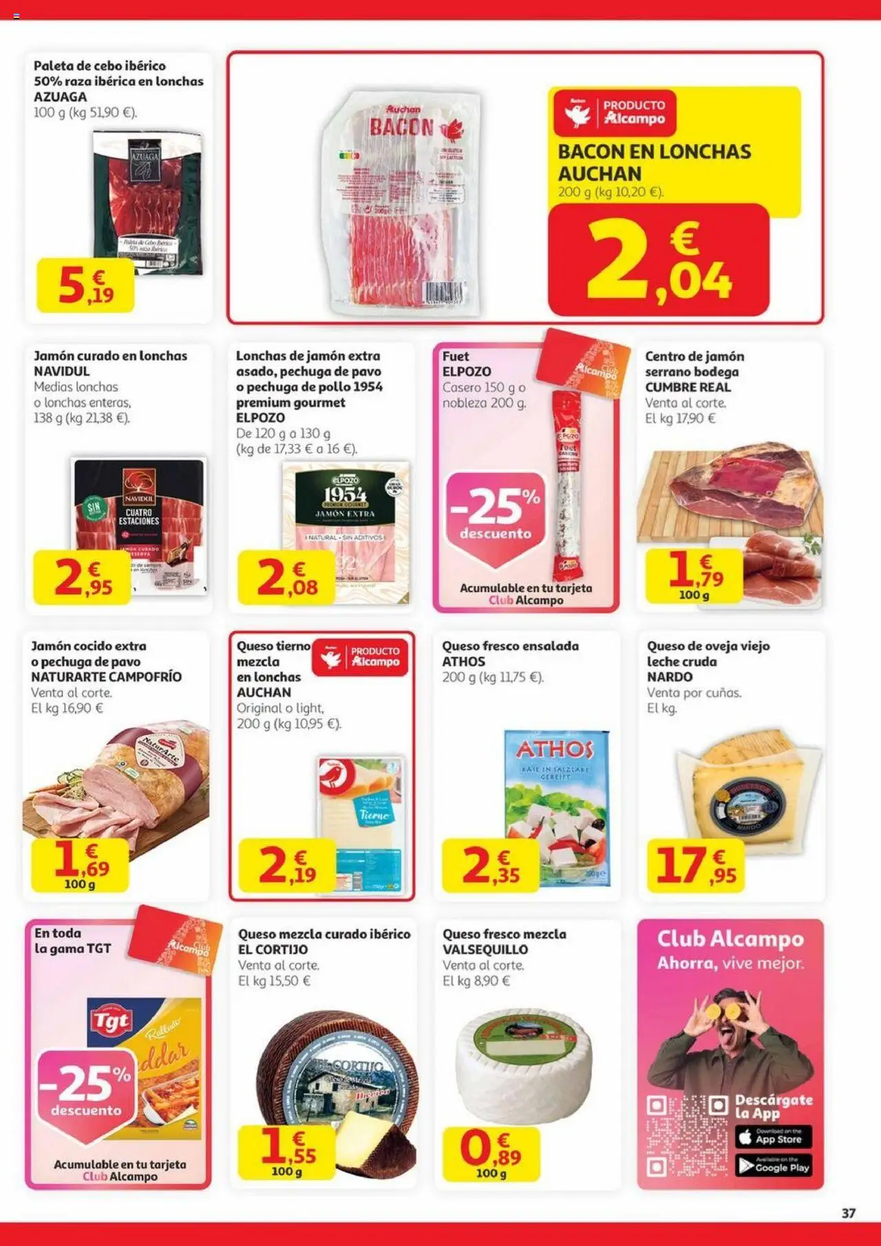Alcampo - Canarias │ válido desde el 14.08.2025 | Página: 37 | Productos: Queso de oveja, Medias, Jamón cocido, Ensalada