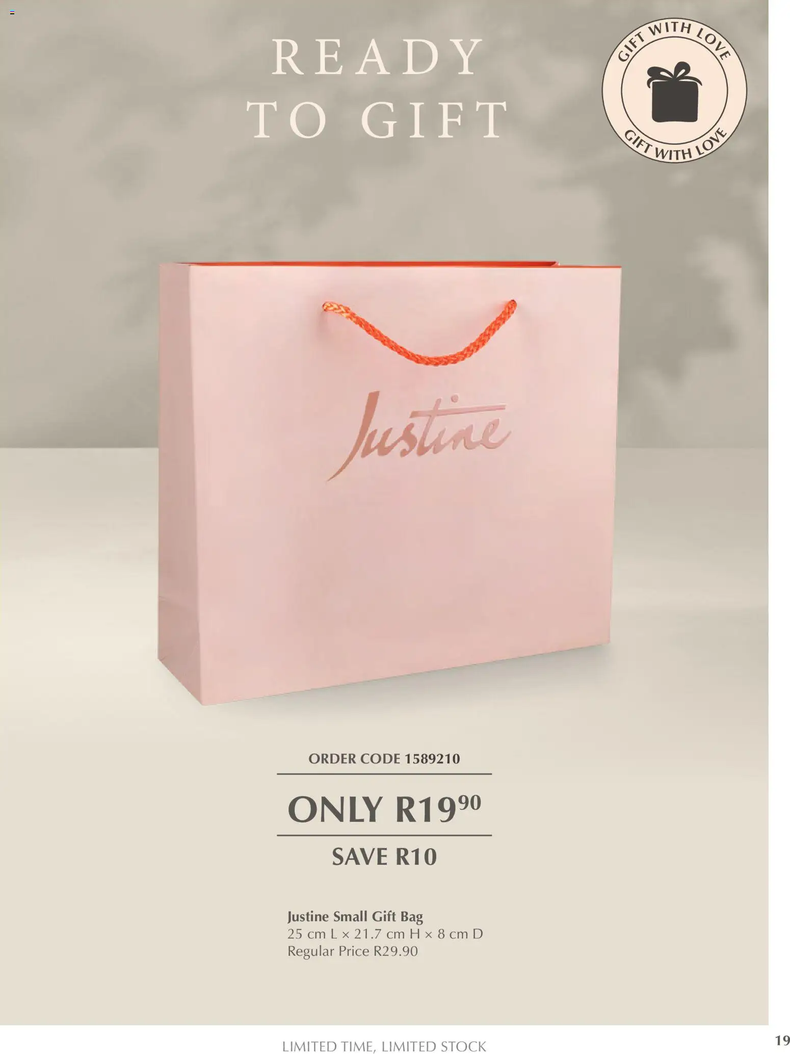 New Justine catalogue – valid from 20.01.2026 | Page: 19 | Products: Gift bag, Bag, Stock