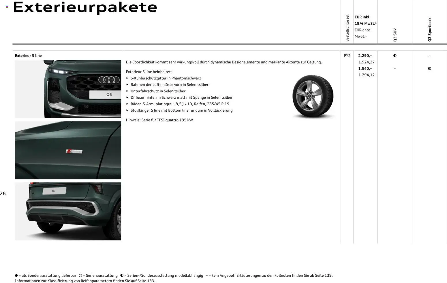 Audi Q3 – gültig ab 09.01.2025 | Seite: 26