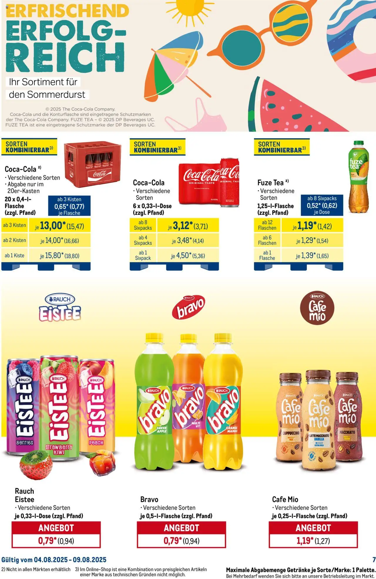 Metro Starke Marken - gültig ab dem 04.08.2025 | Seite: 7 | Produkte: Fuze tea, Coca cola, Apple, Mango