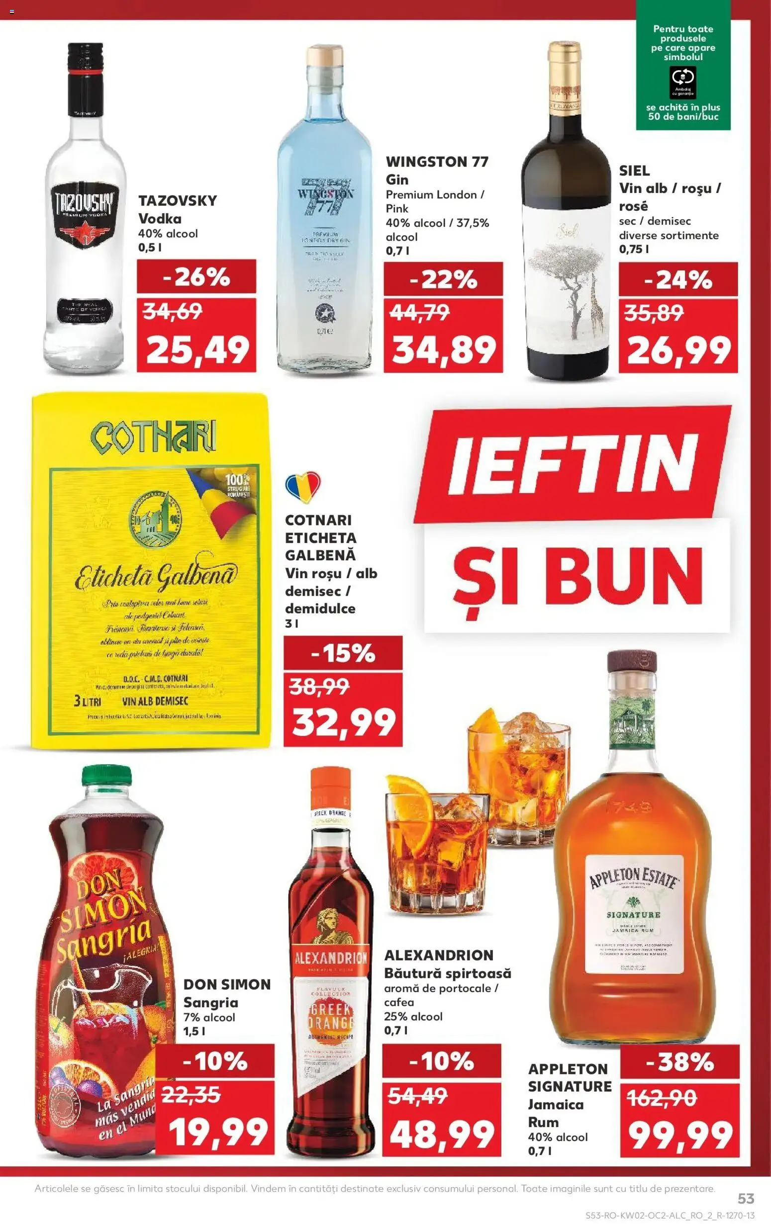 Noul catalog Kaufland – valabil de la 07.01.2026 | Pagină: 53 | Produse: Cafea, Vin, Gin, Vodka