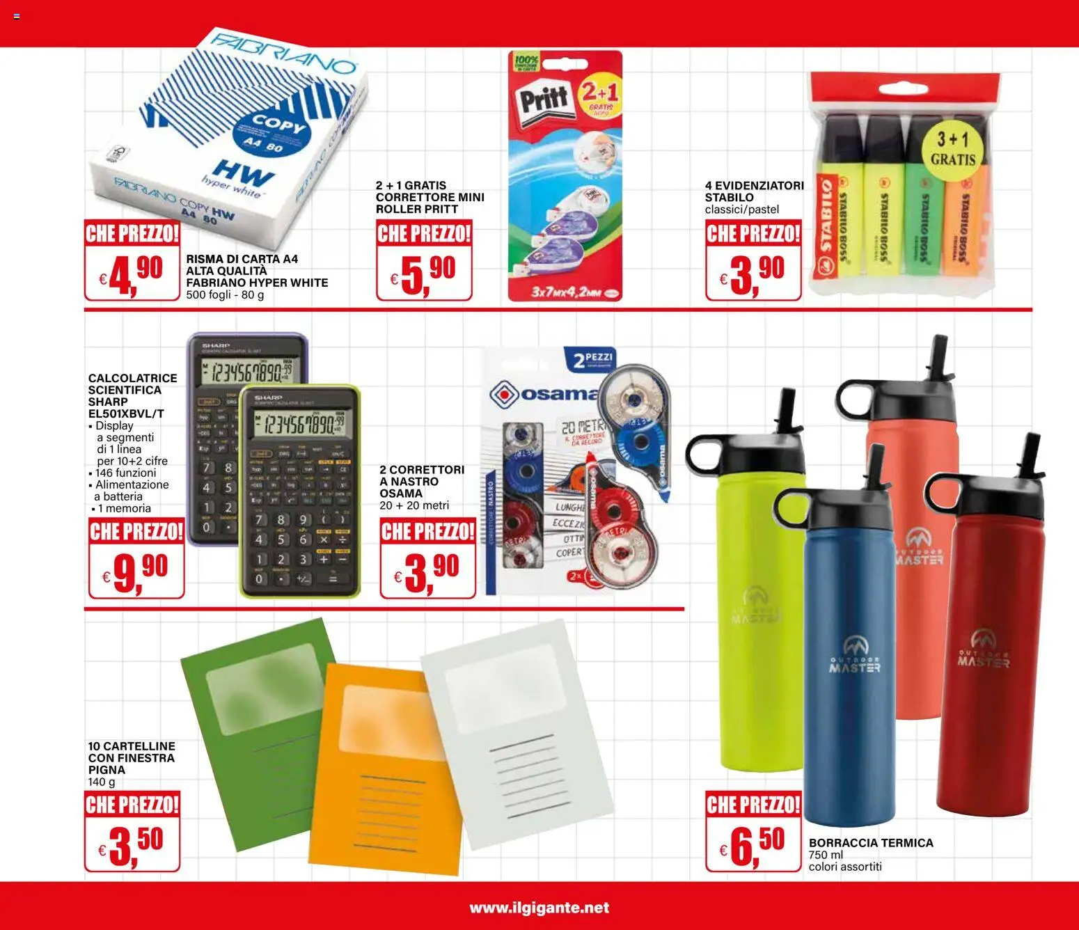 Volantino Il Gigante del 15.01.2026 | Pagina: 43 | Prodotti: Calcolatrice, Borraccia, Batteria, Correttore