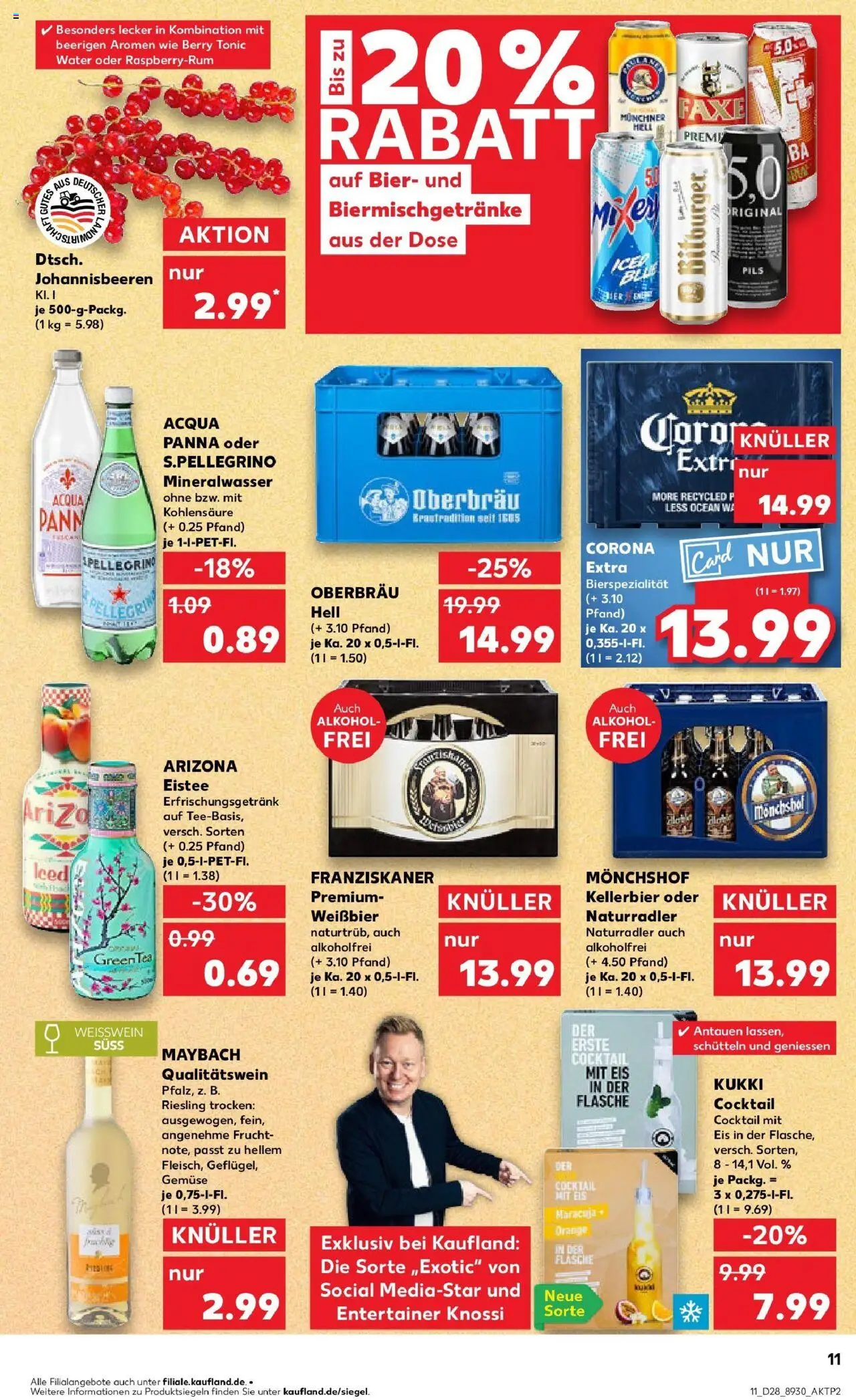 Kaufland prospekt Mannheim	 - gültig ab dem 09.07.2025 | Seite: 11 | Produkte: Monchshof, Weißwein, Weißbier, Mineralwasser