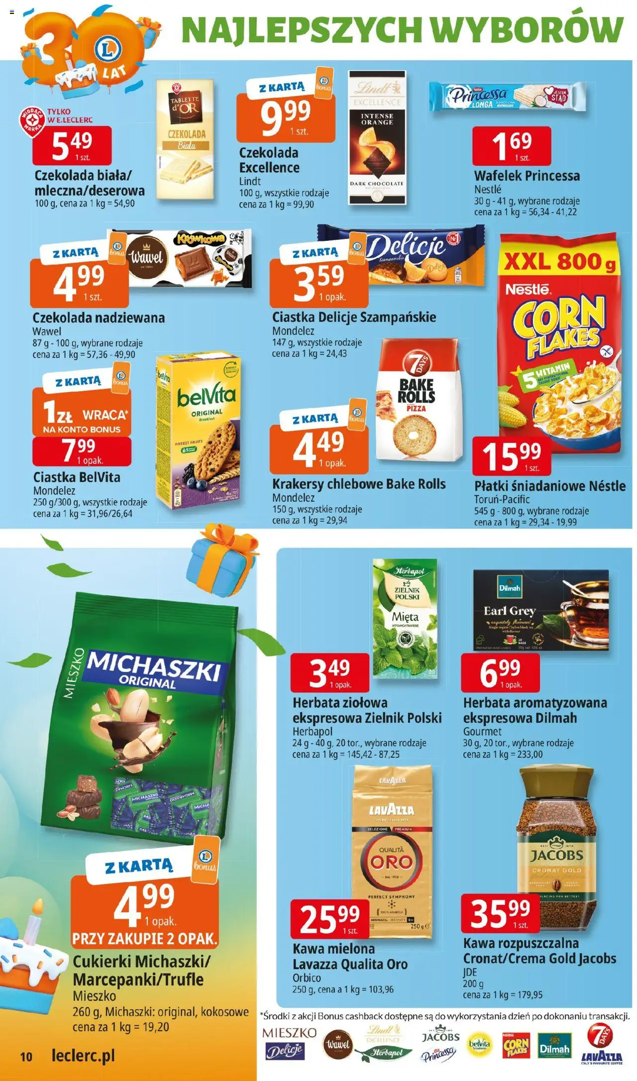 E.Leclerc Gazetka - Elbląg od 30.09.2025 | Strona: 10 | Produkty: Belvita, Kawa rozpuszczalna, Pizza, Cukierki