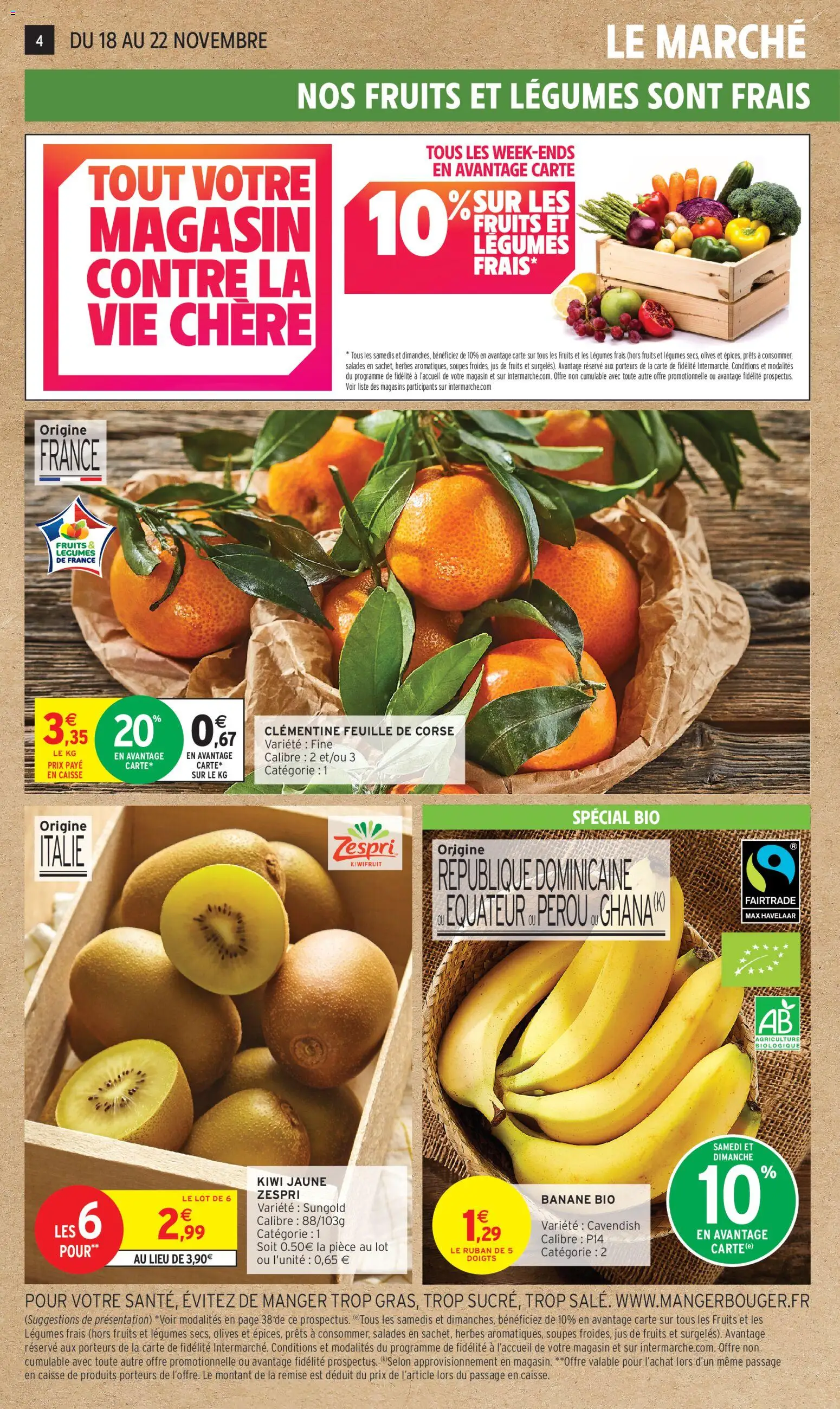 {H1} | Page: 4 | Produits: Clémentine, Olives, Banane, Jus