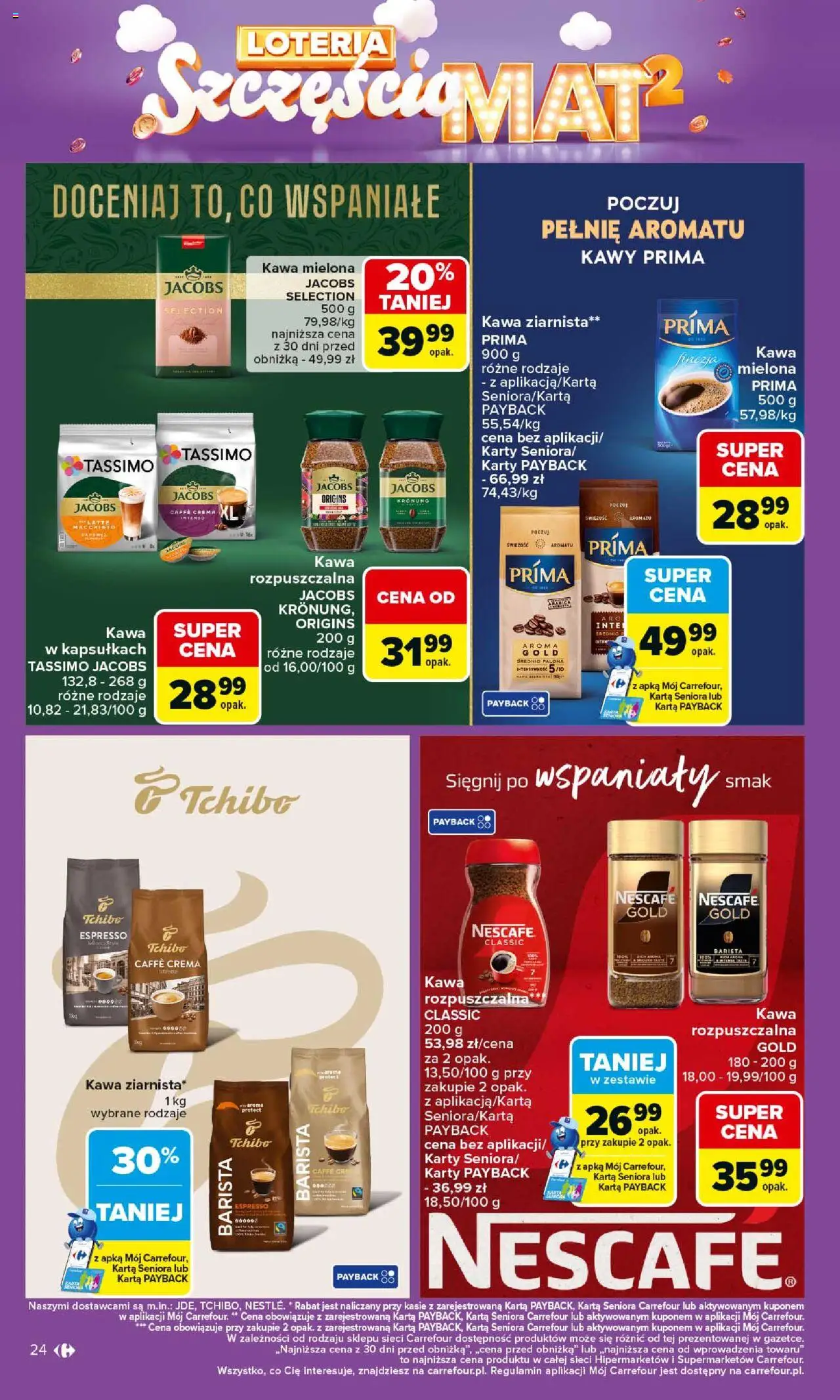 Carrefour Gazetka od 06.10.2025 | Strona: 24 | Produkty: Karta, Kawa ziarnista, Tchibo, Kawa