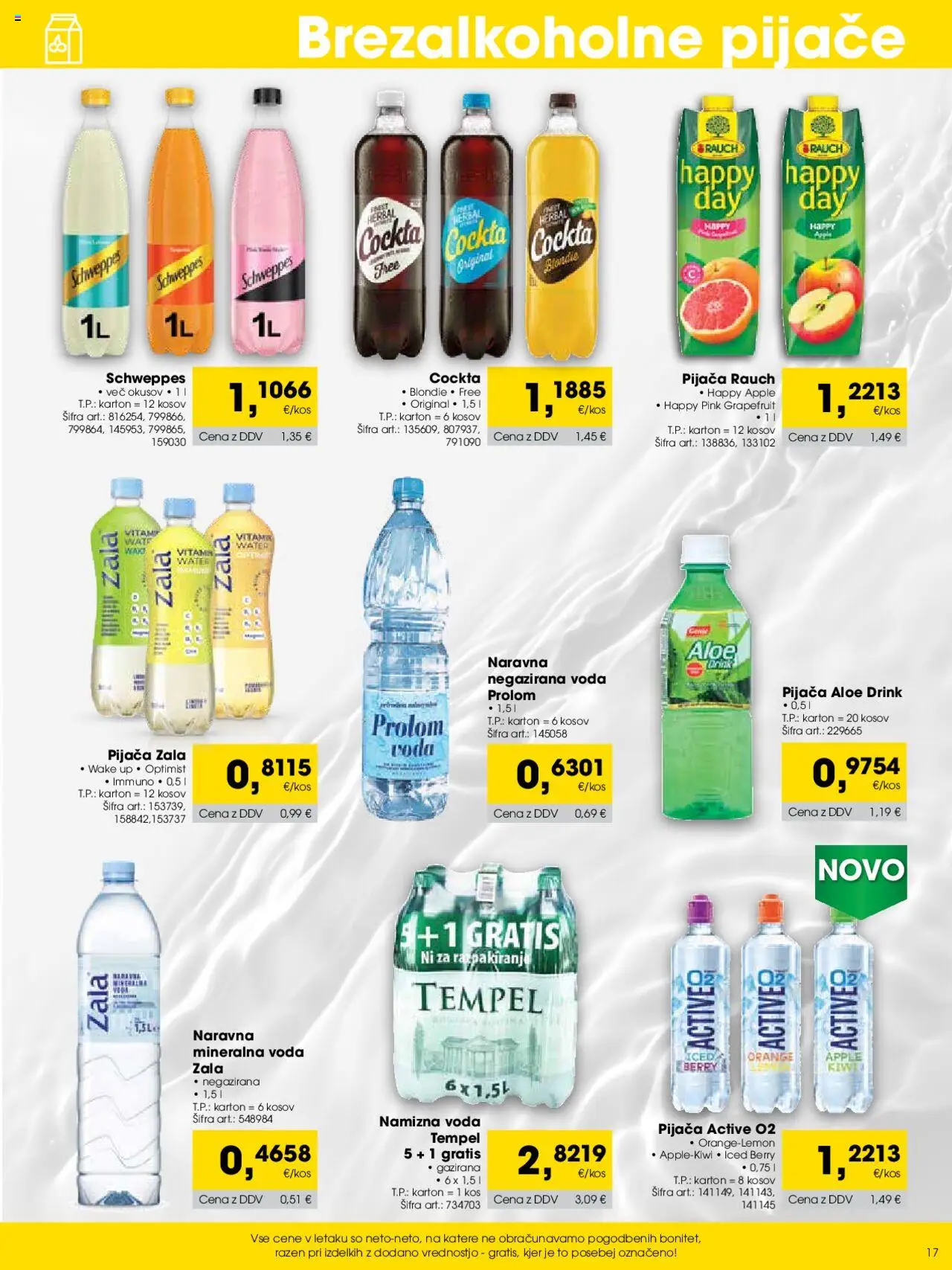 Tuš katalog cash & carry trgovec │ velja od 01.08.2025 | Stran: 17 | Izdelki: Kos, Mineralna voda, Voda