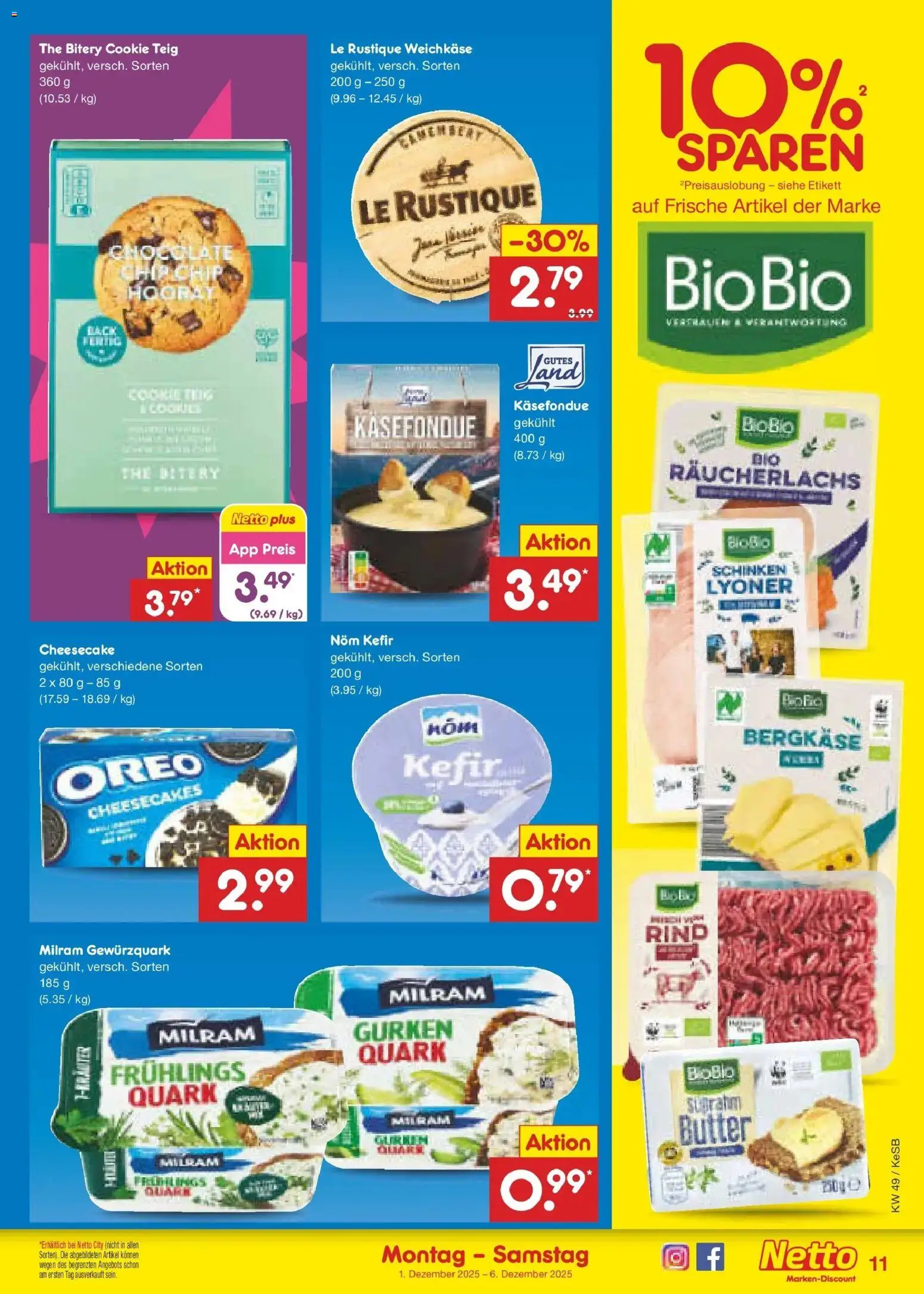 Netto Marken-Discount prospekt Bonn	 – gültig ab 01.12.2025 | Seite: 11 | Produkte: Kefir, Milram, Schinken, Gurken