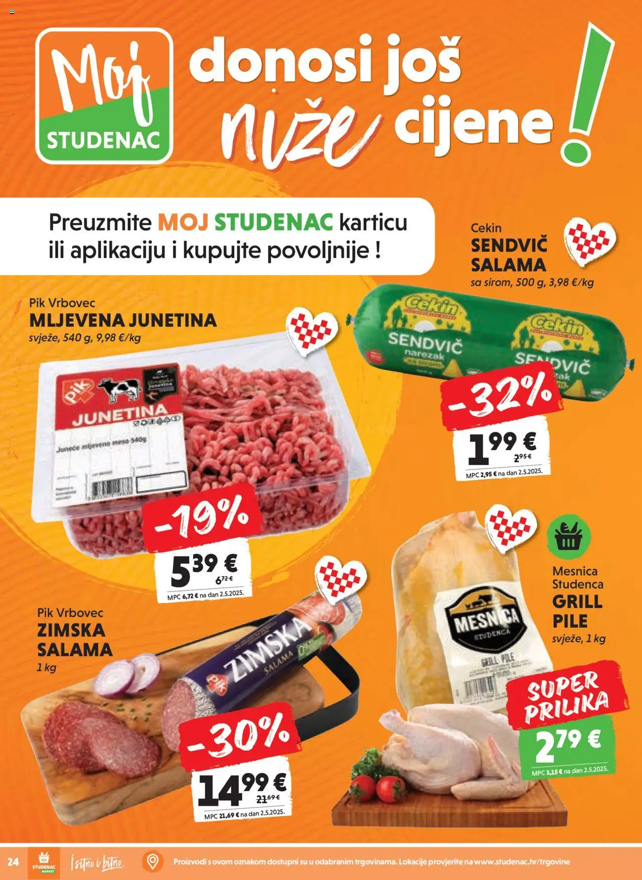 Studenac katalog | vrijedi od 13.08.2025 | Stranica: 24 | Proizvodi: Salama, Junetina, Narezak, Pik Vrbovec