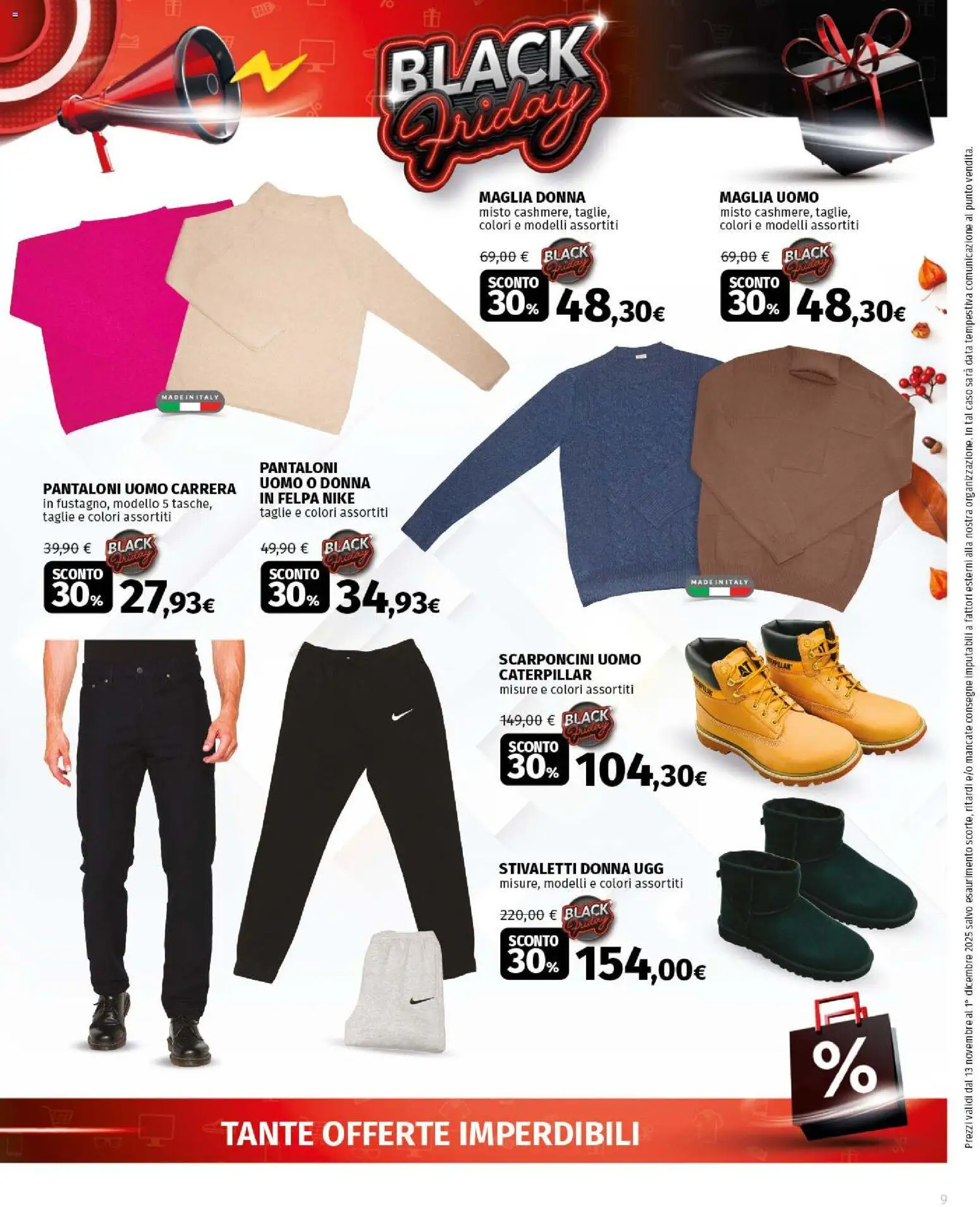 Volantino Ipercoop del 13.11.2025 | Pagina: 9 | Prodotti: Felpa, Pantaloni, Sale, Data