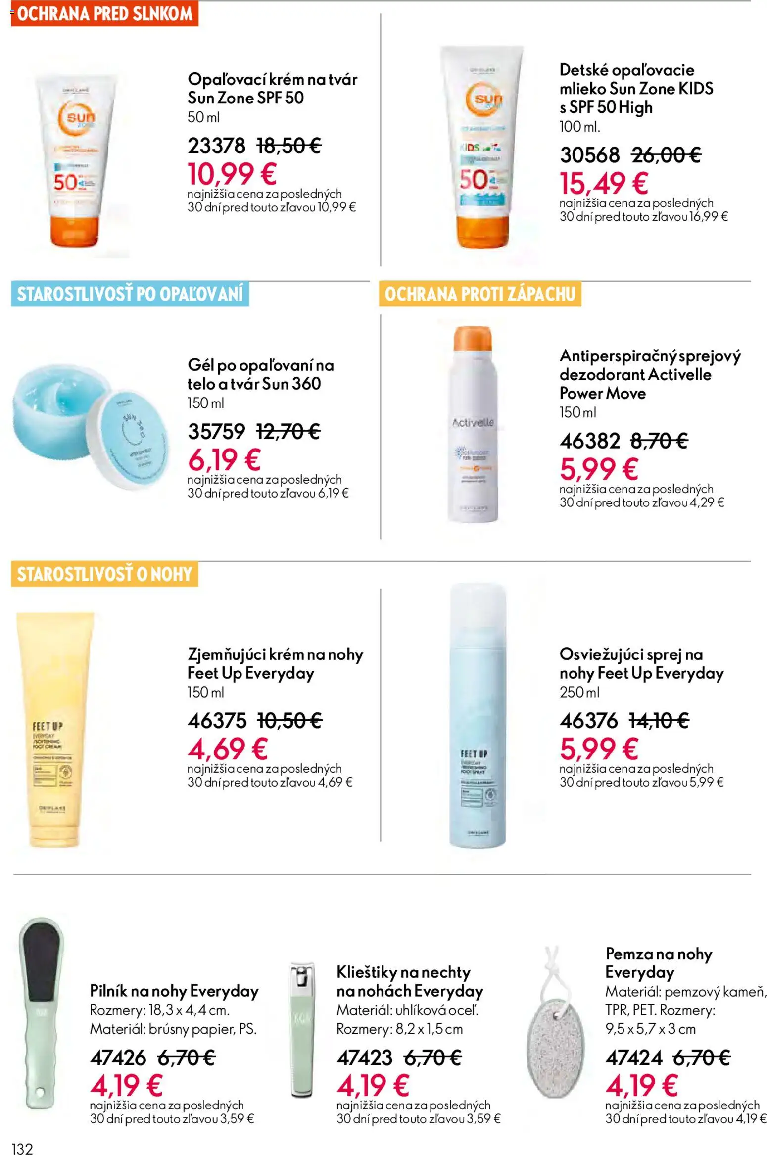 Nové Oriflame akcie – leták je platný od 15.04.2026 | Strana: 132 | Produkty: Mlieko, Opaľovací krém, Dezodorant, Krém