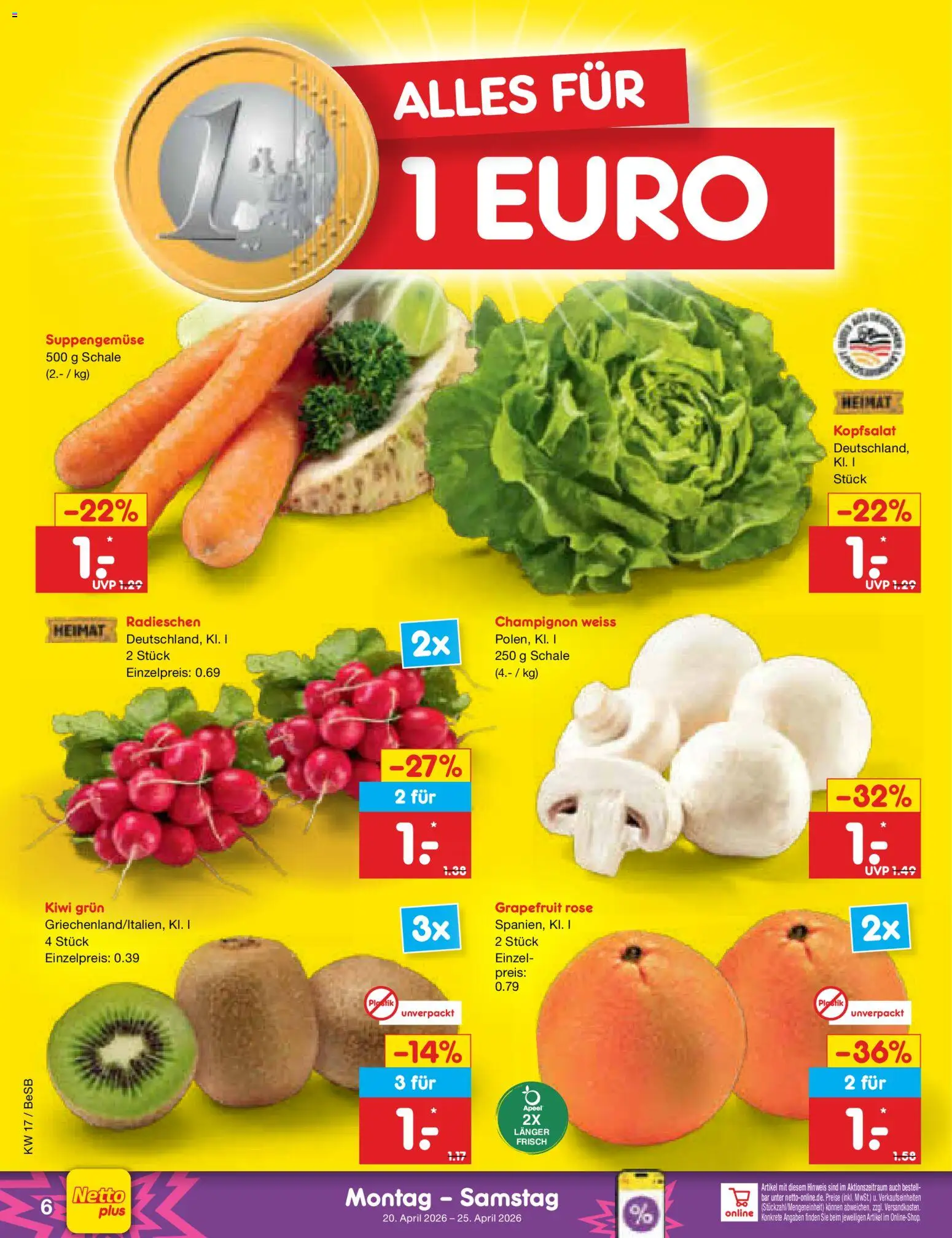 Netto Marken-Discount Prospekt 	 – gültig ab 20.04.2026 | Seite: 8 | Produkte: Grapefruit, Kiwi
