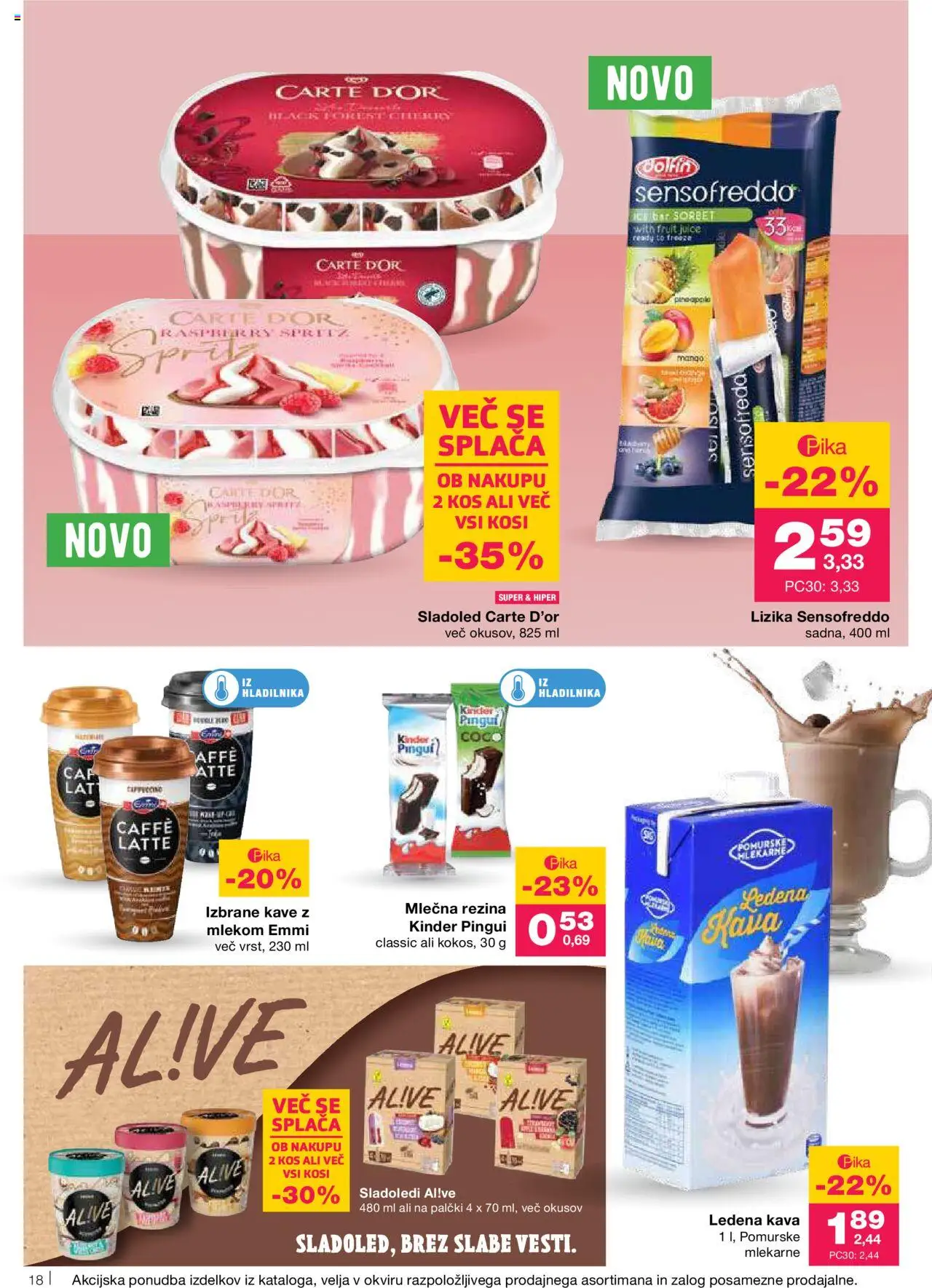 Mercator katalog │ velja od 26.06.2025 | Stran: 18 | Izdelki: Kos, Kava, Sladoled, Mango