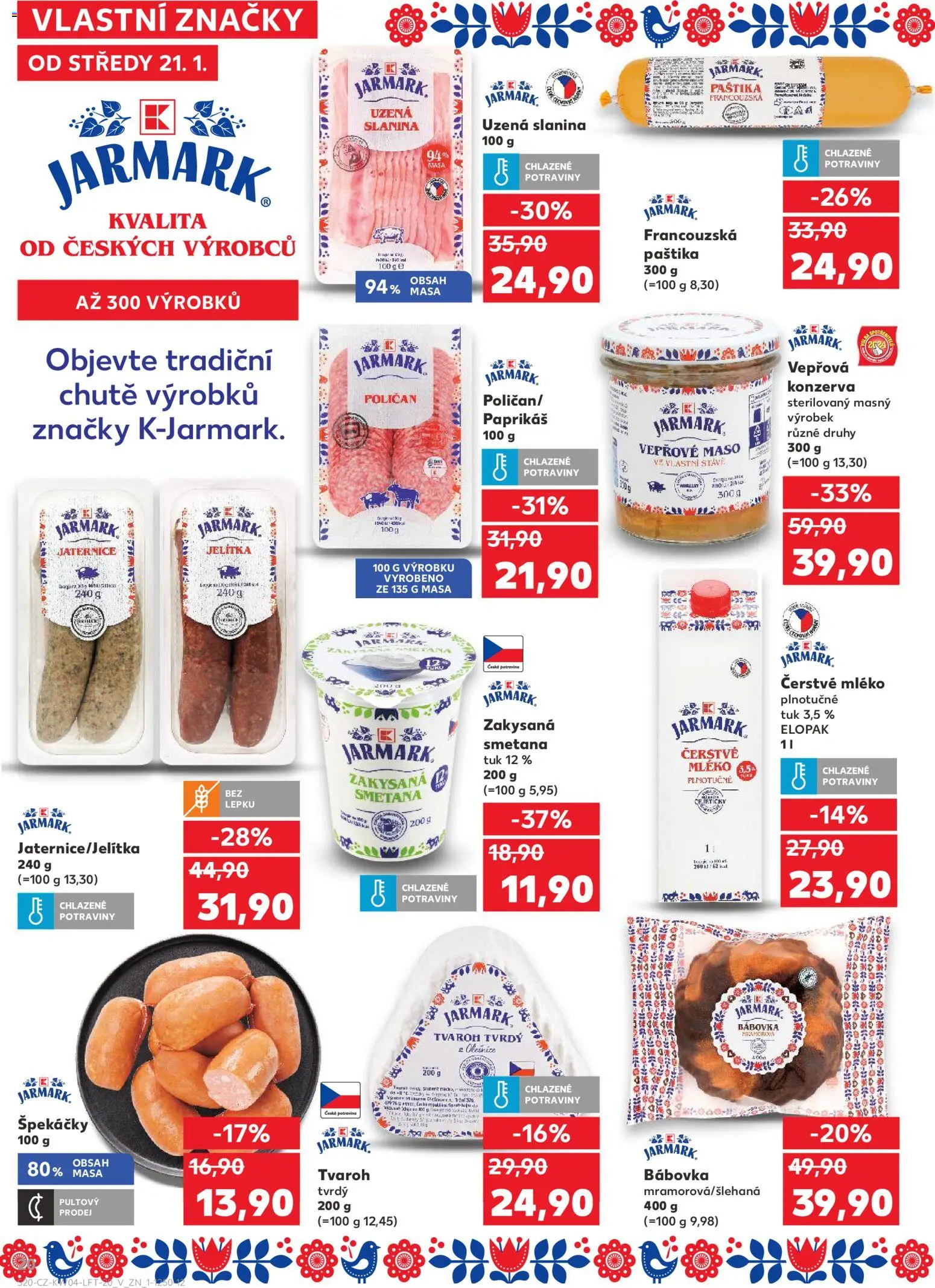 Kaufland leták - Liberec od 21.01.2026 | Strana: 20 | Produkty: Vepřové maso, Špekáčky, Tvaroh, Maso