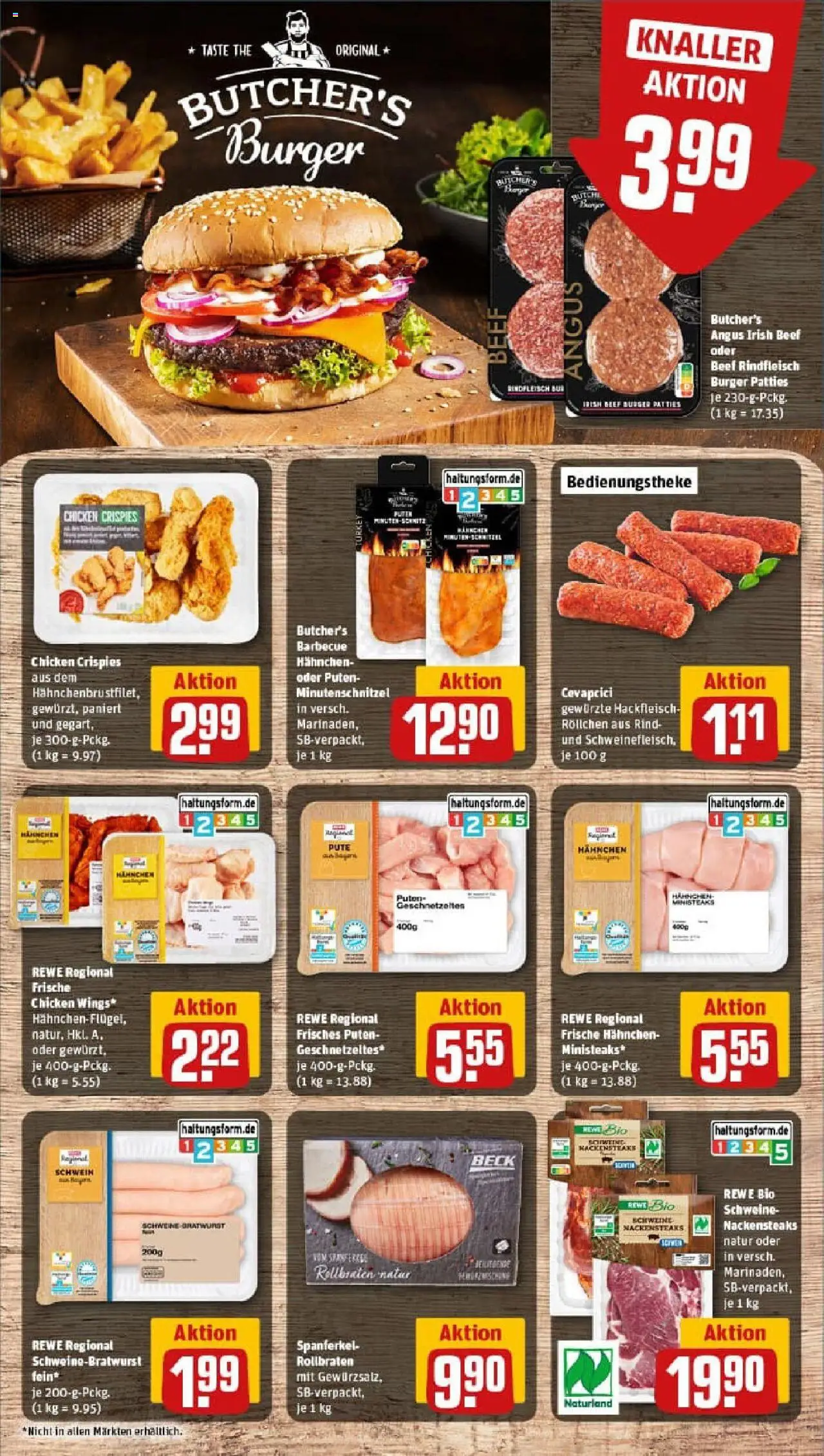 Rewe prospekt Unterföhring	 - gültig ab dem 24.08.2025 | Seite: 8 | Produkte: Nackensteaks, Hahnchen, Bratwurst, Hackfleisch