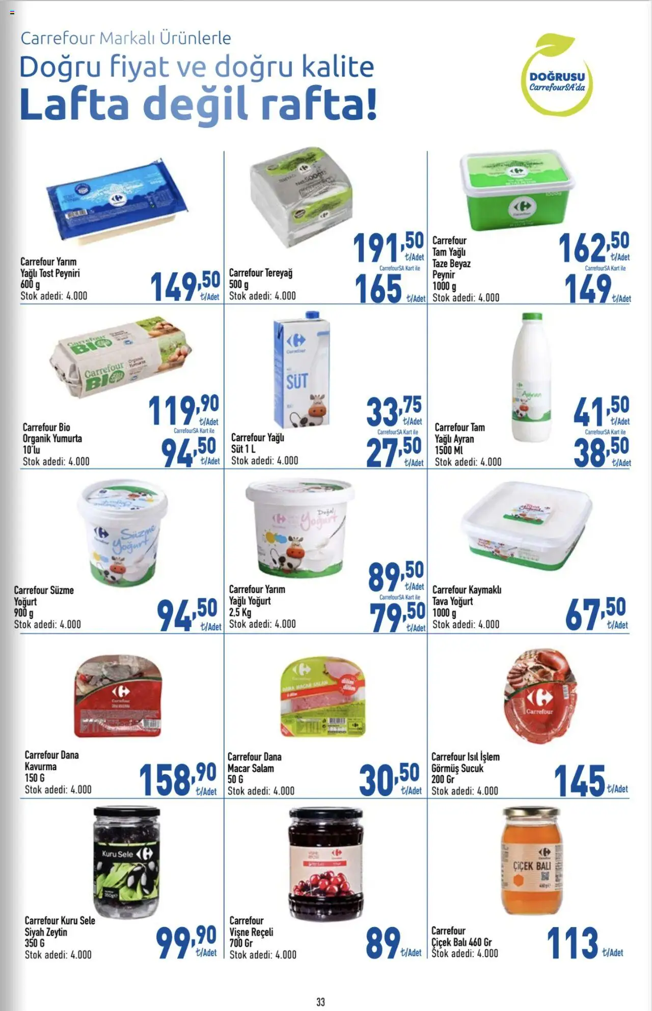 CarrefourSA Katalog - 26.06.2025 tarihinden itibaren geçerlidir | Sayfa: 33 | Ürünler: Yoğurt, Salam, Zeytin, Sucuk