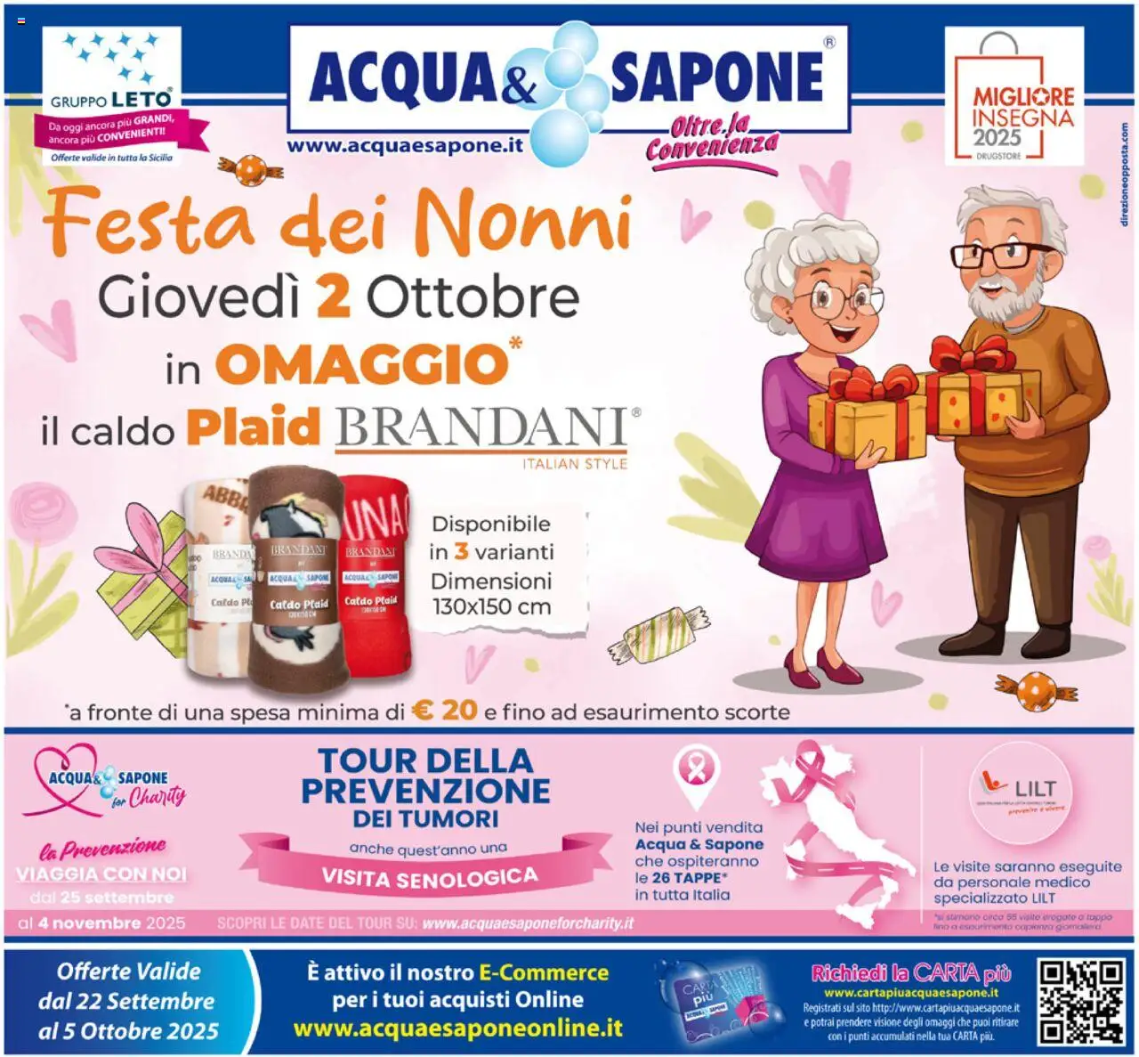 Volantino Acqua e Sapone del 22.09.2025 | Pagina: 1 | Prodotti: Plaid, Sapone, Acqua, Brandy