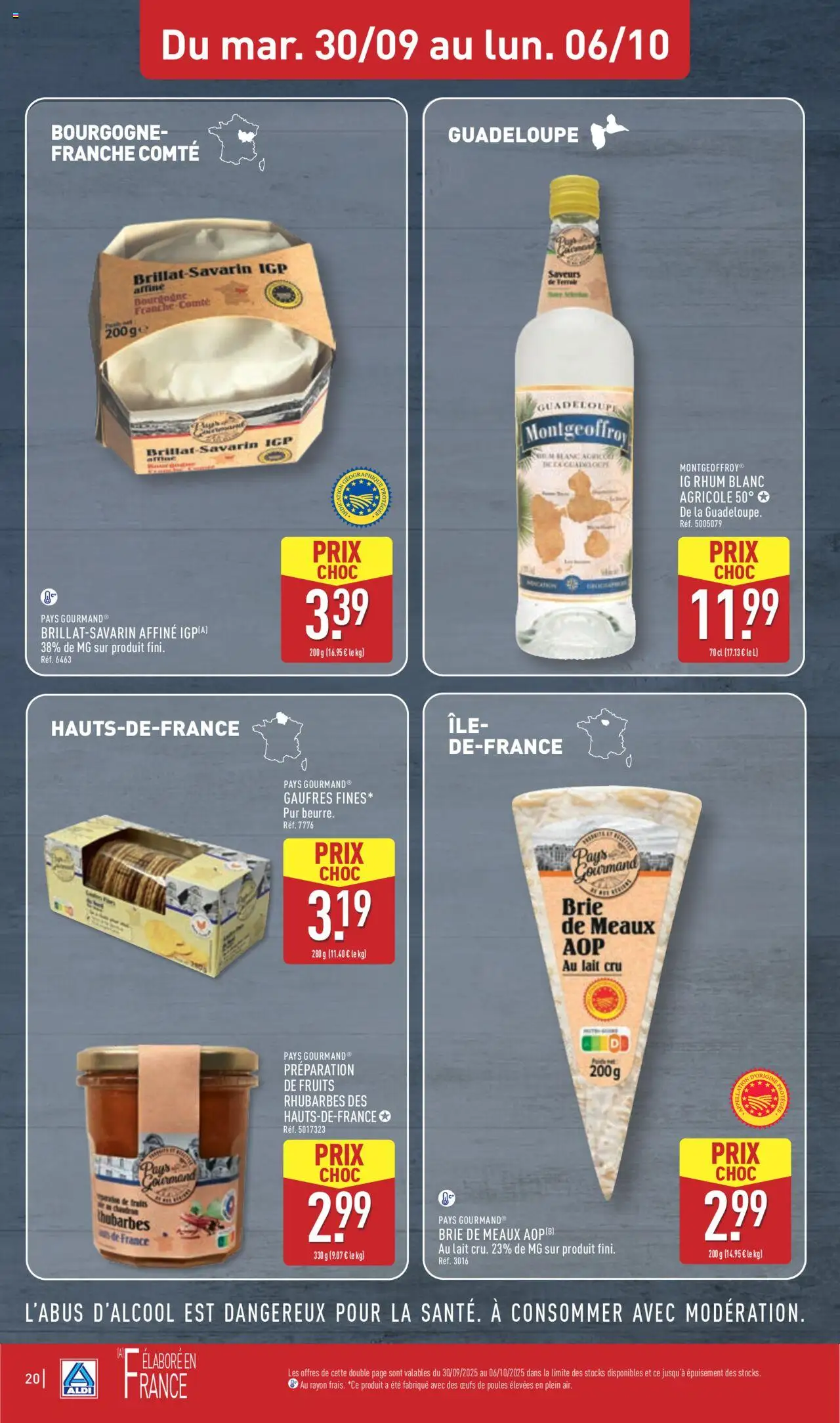  | Page: 22 | Produits: Rhum, Lait, Gaufres, Brie