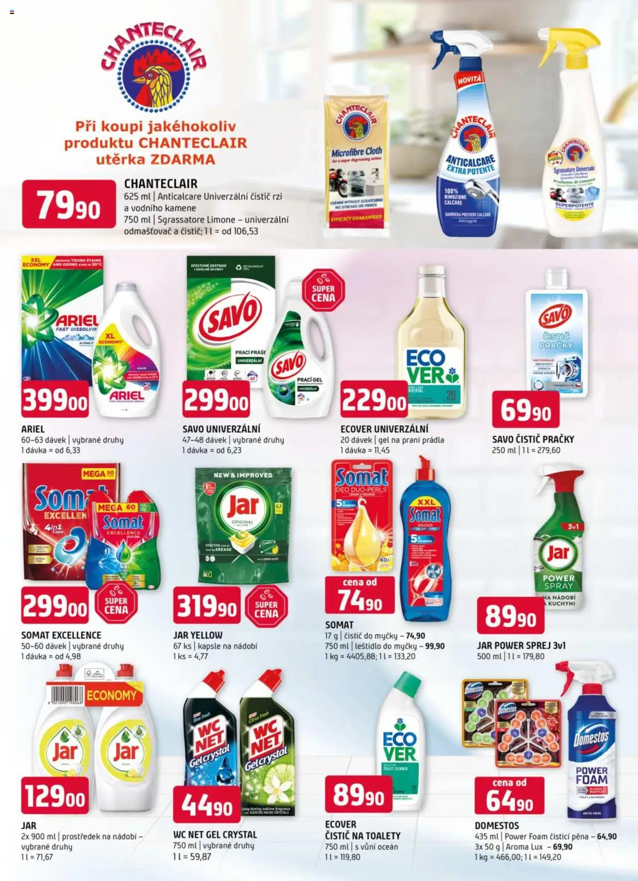 Terno leták - Hradec Králové, Třeboň, Trhové Sviny, Týn nad Vltavou od 10.09.2025 | Strana: 15 | Produkty: Prací gel, Nádobí, Domestos, Odmašťovač