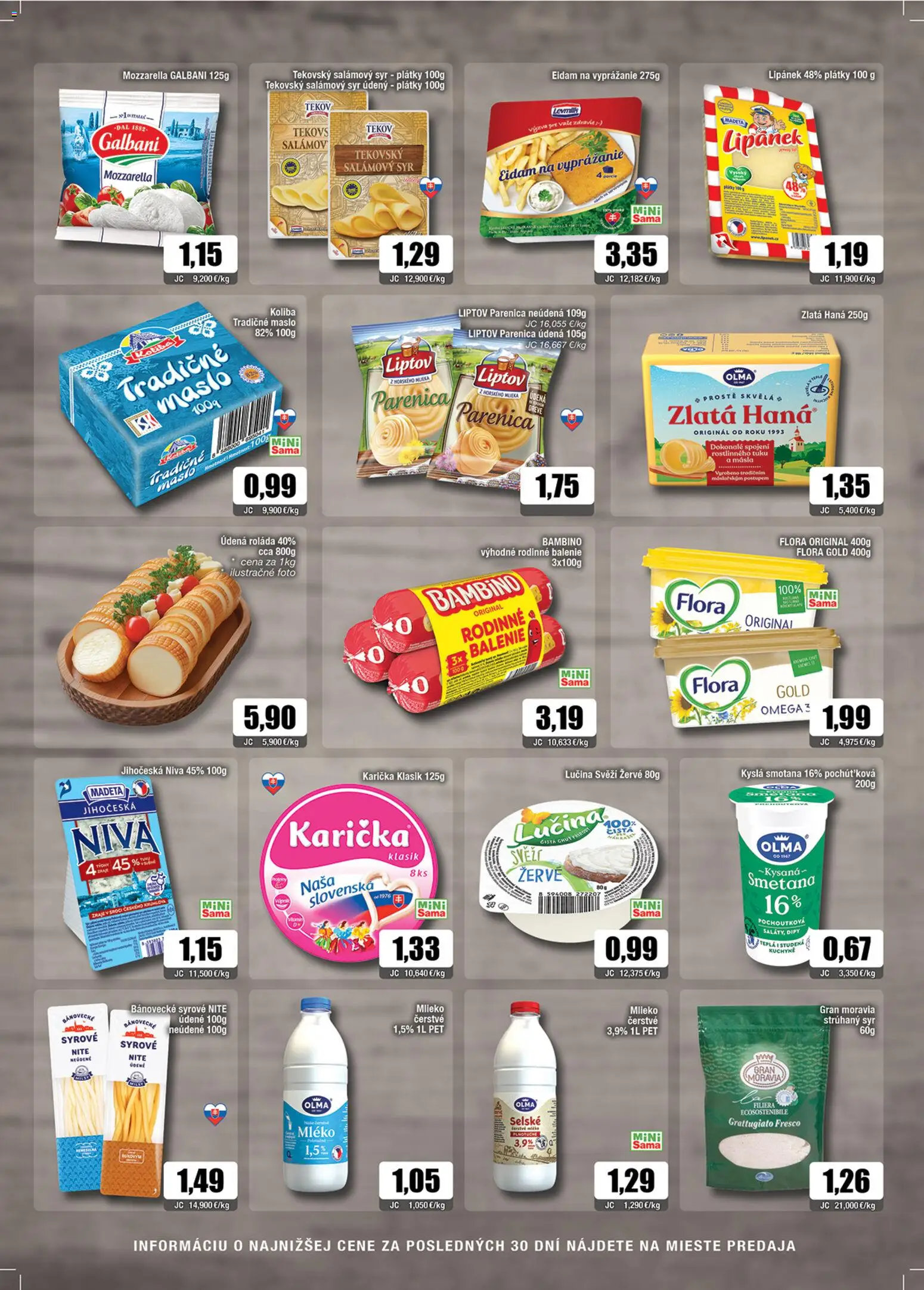 Nové Sama akcie – leták je platný od 24.10.2025 | Strana: 3 | Produkty: Maslo, Mlieko, Smotana, Eidam