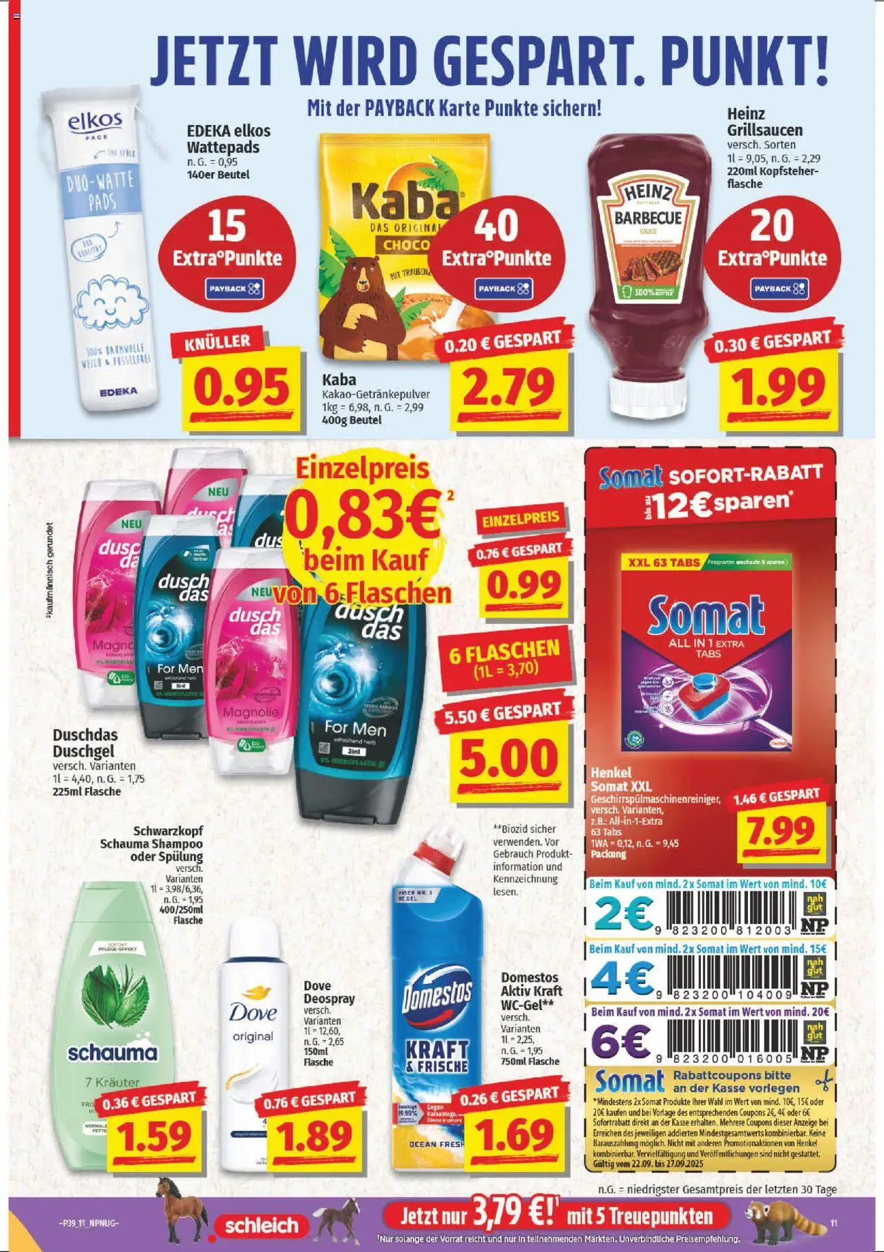 NP Discount Prospekt 	 – gültig ab 22.09.2025 | Seite: 11 | Produkte: Wattepads, Schauma shampoo, Shampoo, Deospray