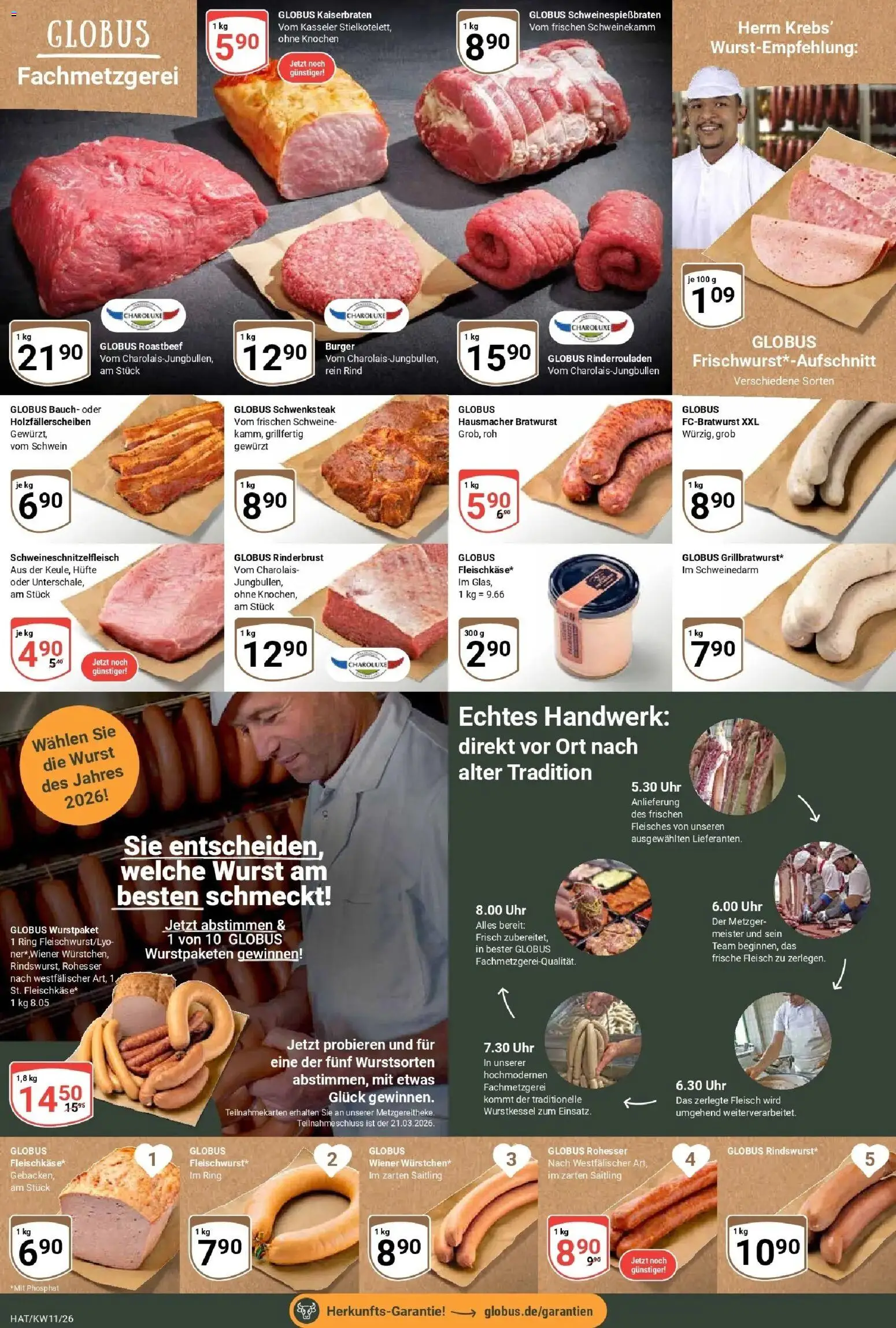 Globus prospekt Hattersheim	 – gültig ab 09.03.2026 | Seite: 9 | Produkte: Bratwurst, Burger, Wurst, Fleisch