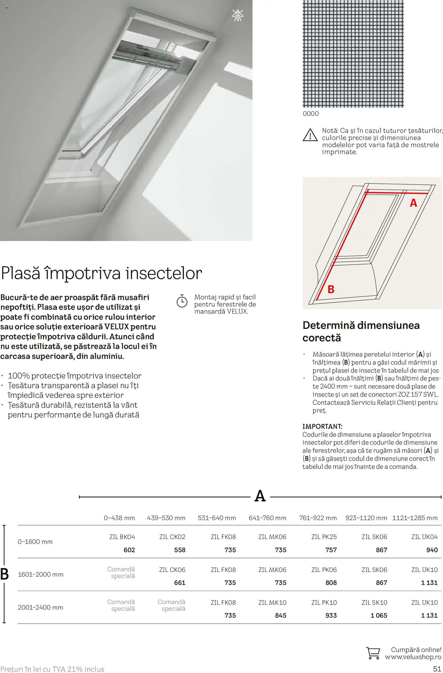 Noul catalog Velux – valabil de la 03.02.2026 | Pagină: 51 | Produse: Carcasă