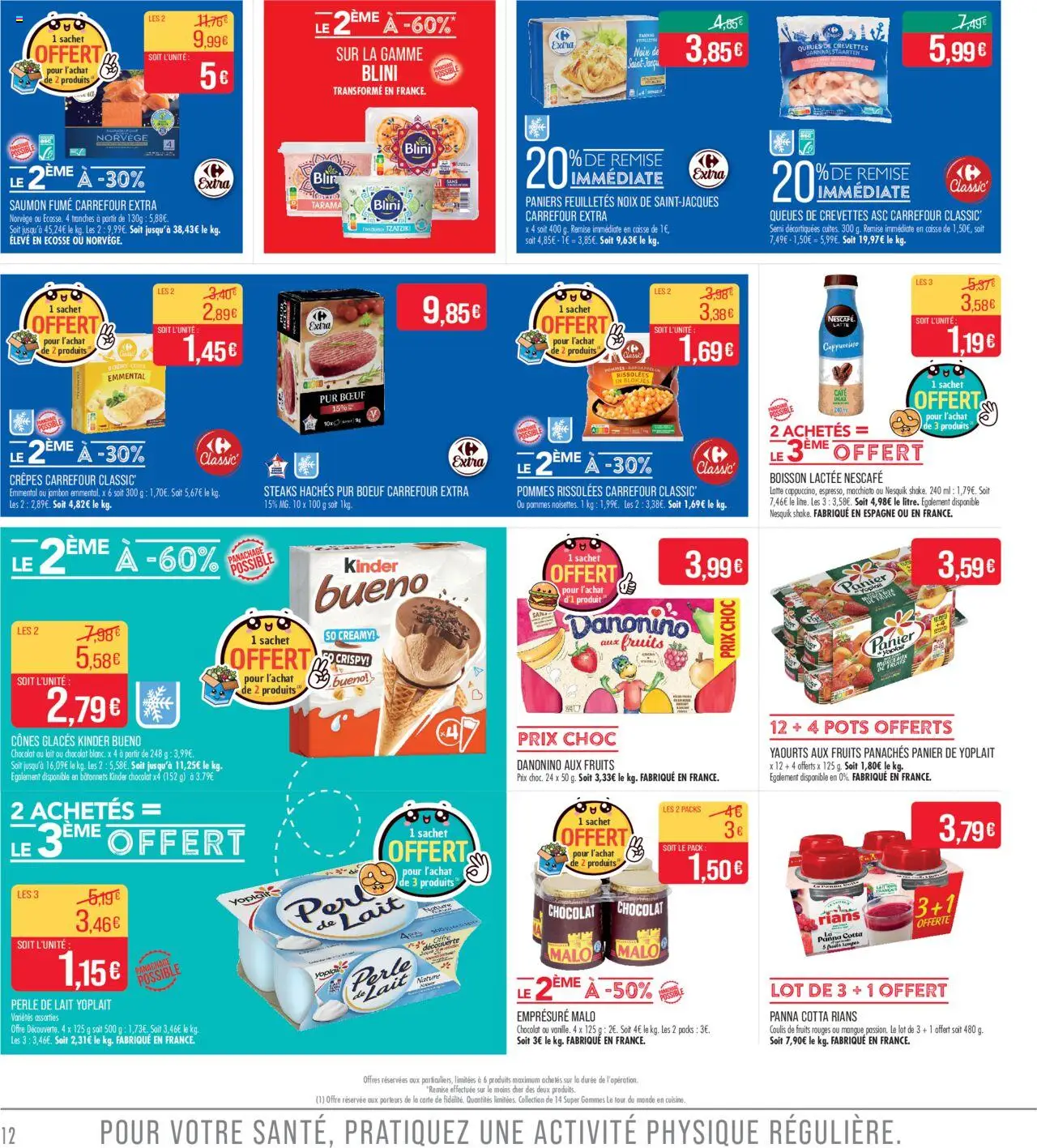  | Page: 12 | Produits: Emmental, Kinder Bueno, Tarama, Panier
