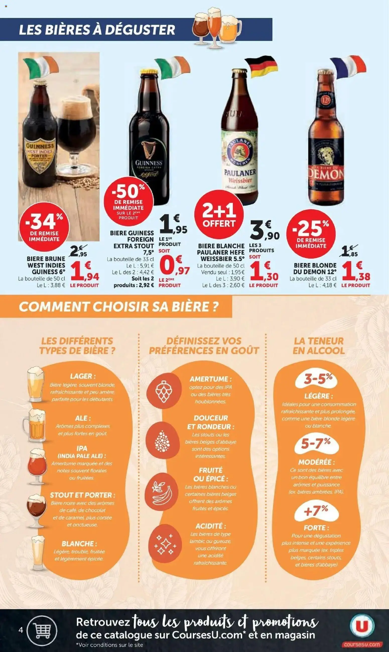 {H1} | Page: 4 | Produits: Alcool, Bière blonde, Chocolat, Bière