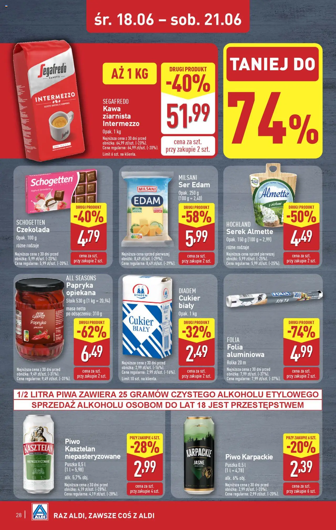 Aldi Gazetka od 16.06.2025 | Strona: 28 | Produkty: Cream cheese, Papryka, Ser, Cukier