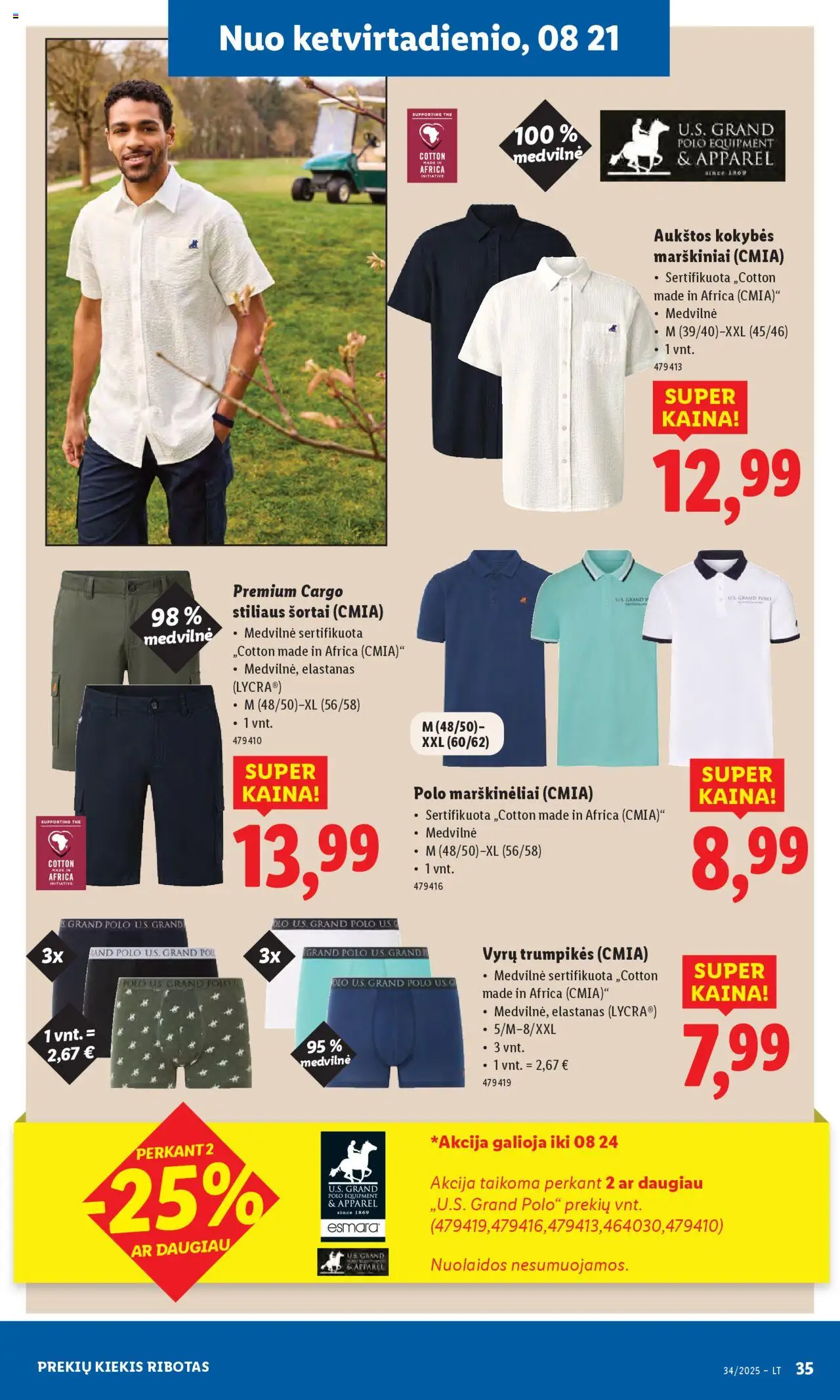 LIDL - Leidinys - Ne maisto prekių pasiūlymai│galioja nuo 18.08.2025 | Puslapis: 31 | Prekių: Marškiniai, Marškinėliai, Šortai, Trumpikės