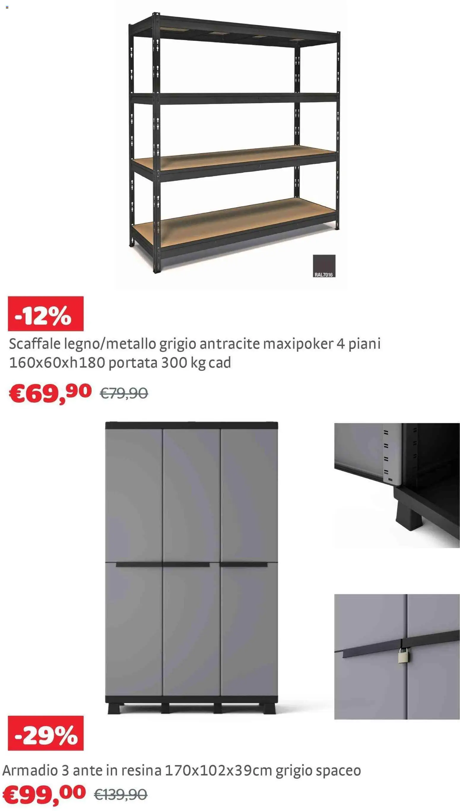 Volantino Brico Center del 04.12.2025 | Pagina: 13 | Prodotti: Scaffale, Armadio