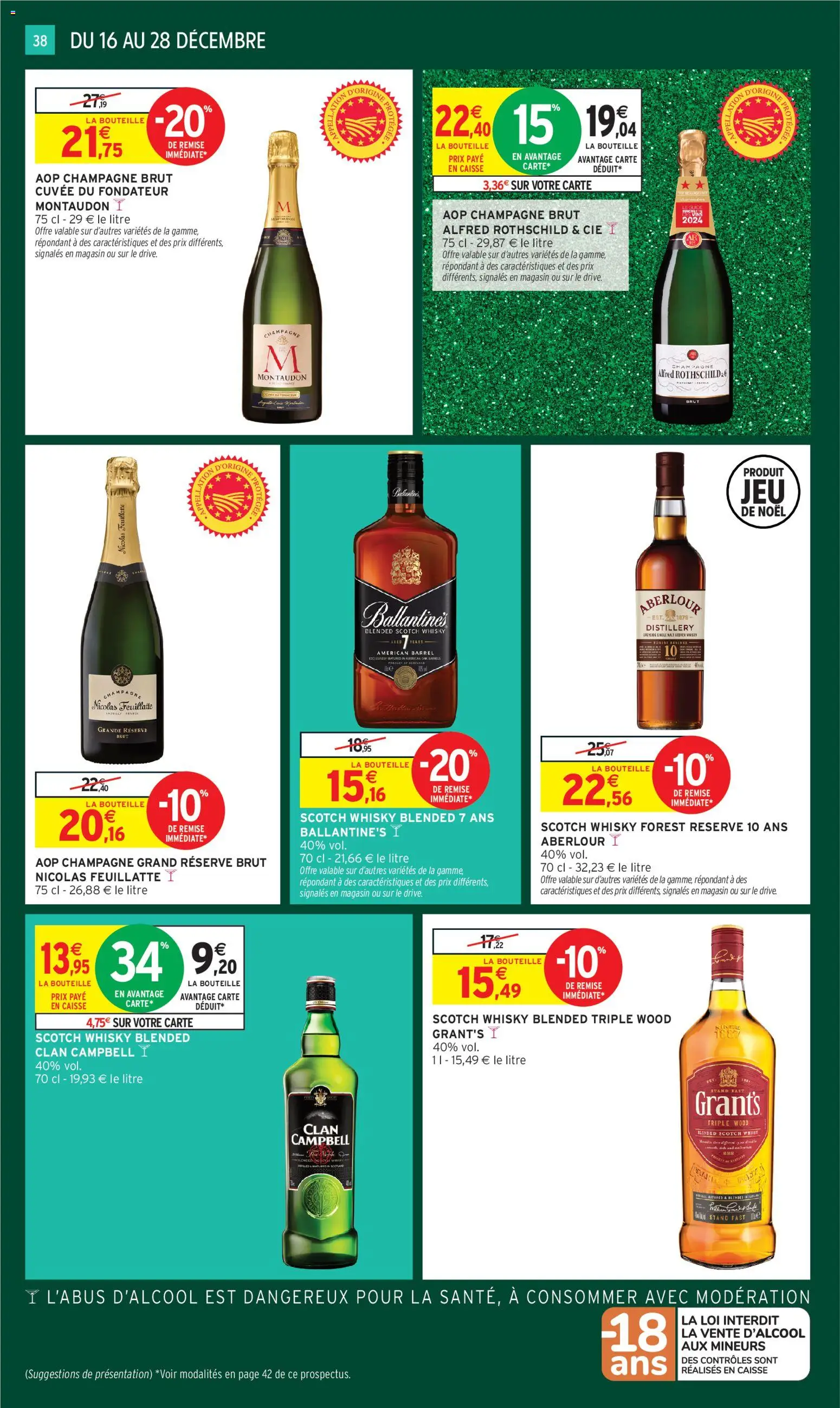 {H1} | Page: 38 | Produits: Whisky, Champagne brut, Champagne